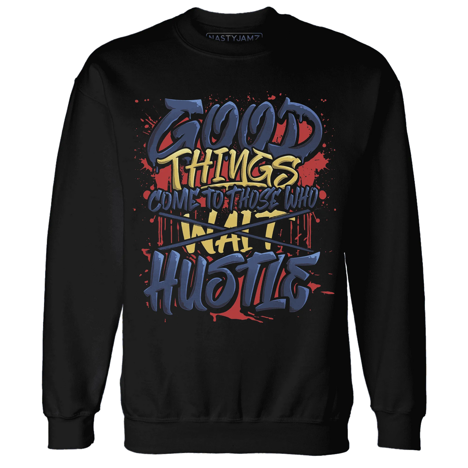 VaporMax-Air-Plus-Midnight-Navy-Gold-Black-NastyJamz-Sweatshirt-Match-Good-Things