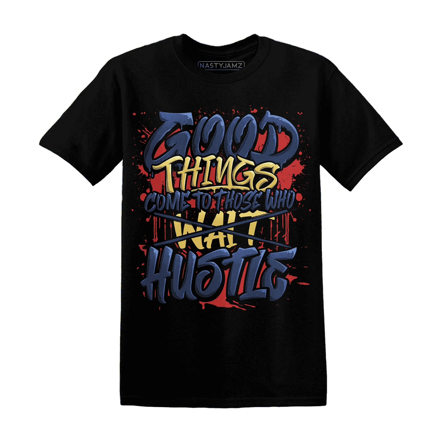 VaporMax-Air-Plus-Midnight-Navy-Gold-Black-NastyJamz-T-Shirt-Match-Good-Things