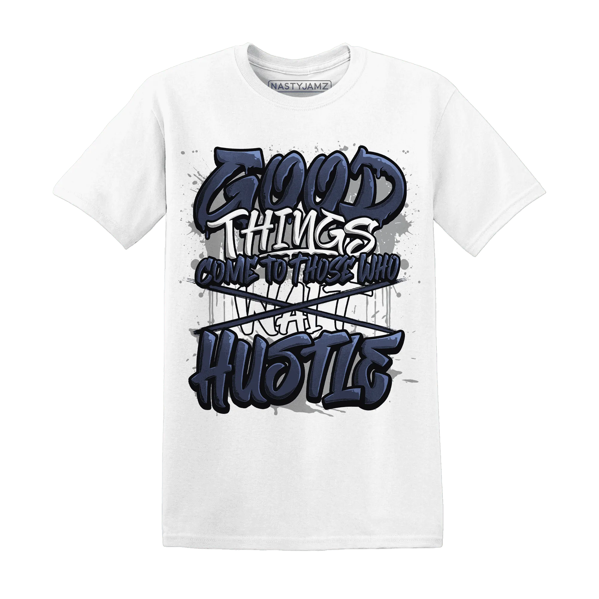 VaporMax-Plus-Midnight-Navy-White-Metallic-Silver-NastyJamz-T-Shirt-Match-Good-Things