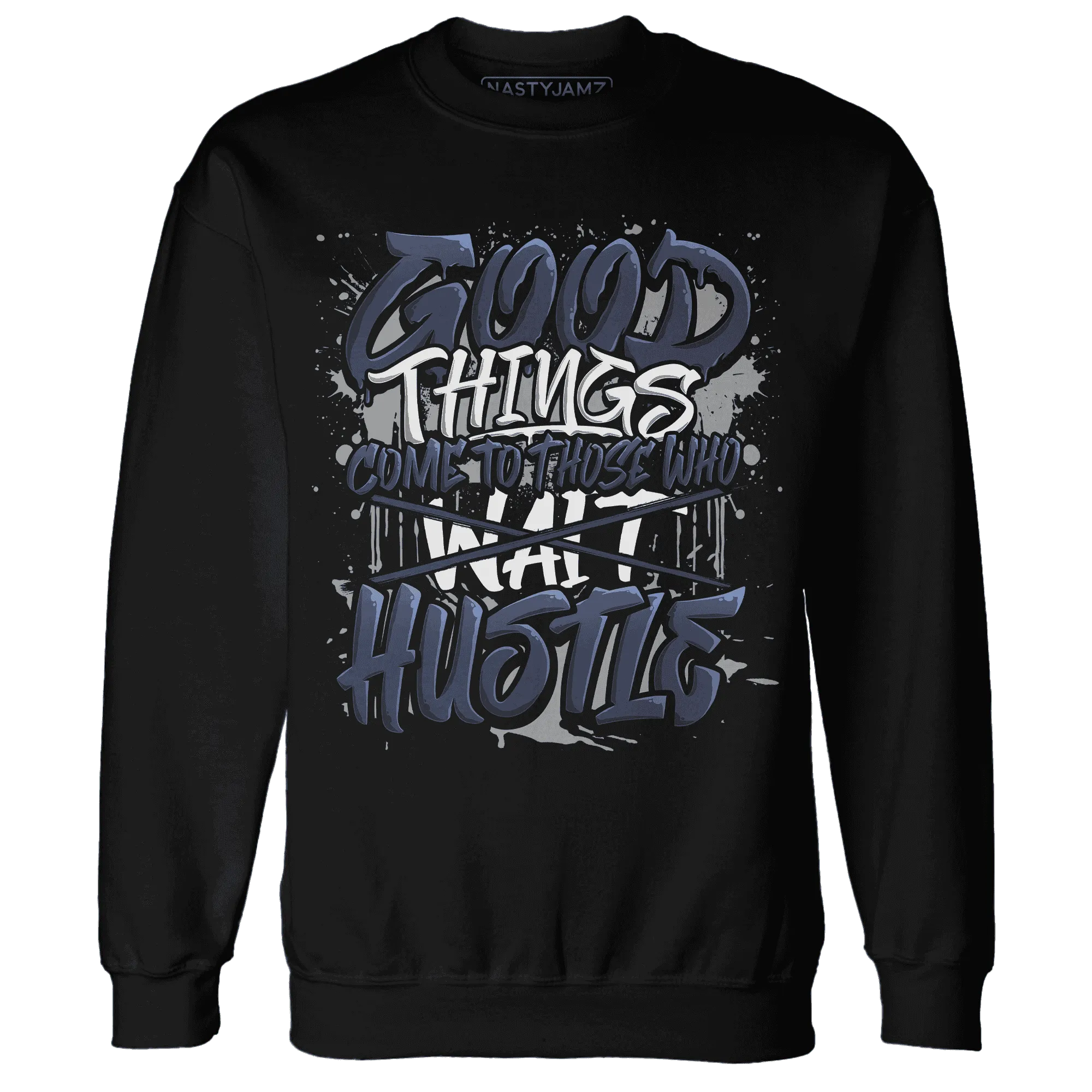 VaporMax-Plus-Midnight-Navy-White-Metallic-Silver-NastyJamz-Sweatshirt-Match-Good-Things