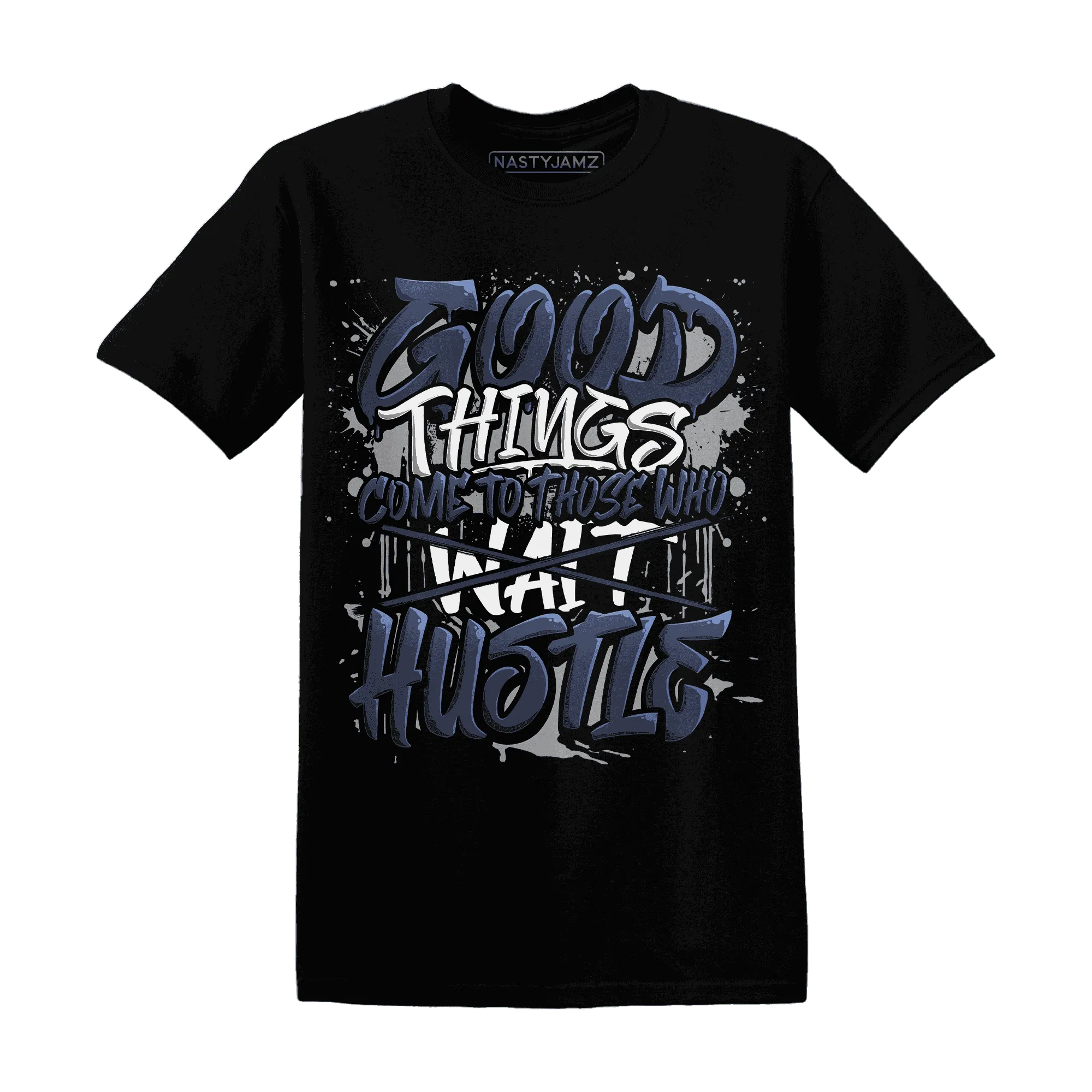 VaporMax-Plus-Midnight-Navy-White-Metallic-Silver-NastyJamz-T-Shirt-Match-Good-Things