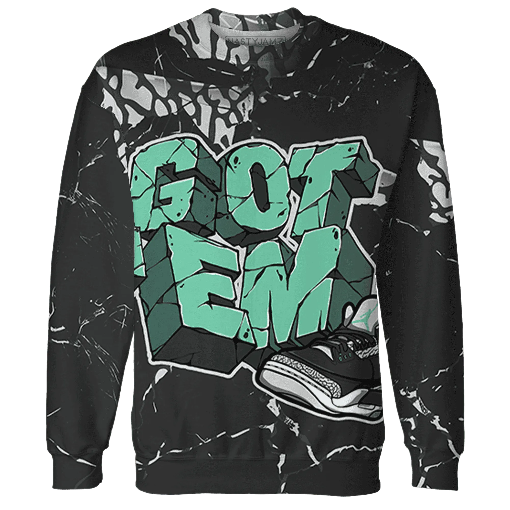 Green-Glow-3s-Sweatshirt-Match-Got-Em-3D