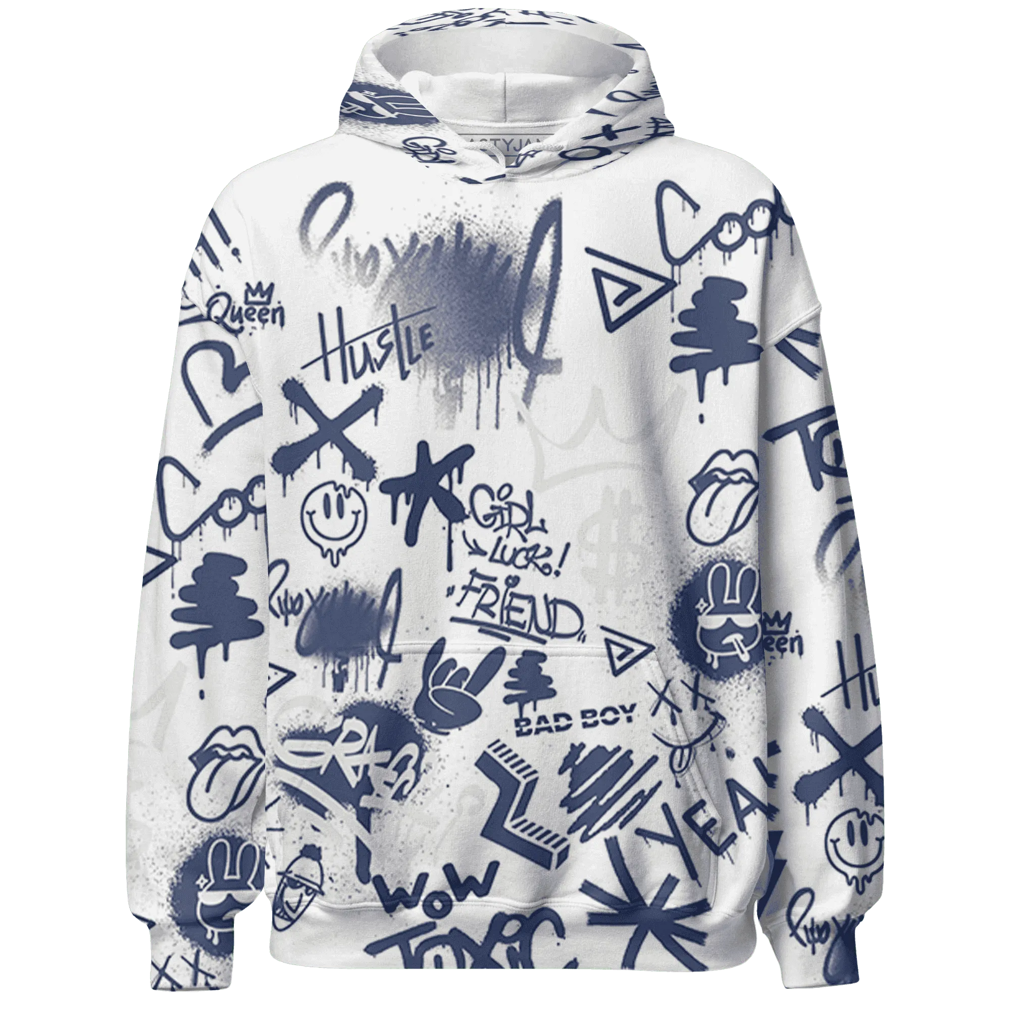 Low-Diffused-Blue-11s-Hoodie-Match-Graffiti-King-3D-Doodle-Style