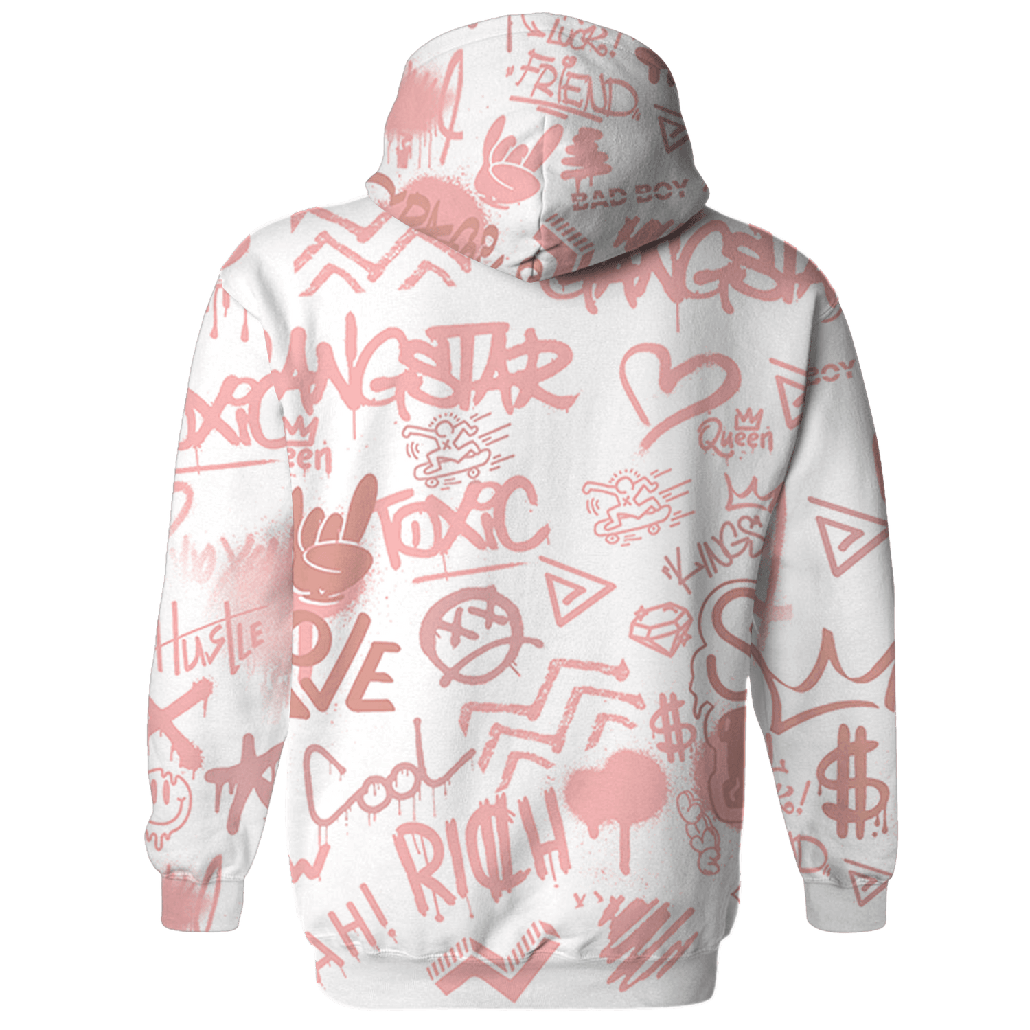 Low Legend Pink 11s Hoodie Match Graffiti King 3D All-Over Print Doodle Style - NastyJamz