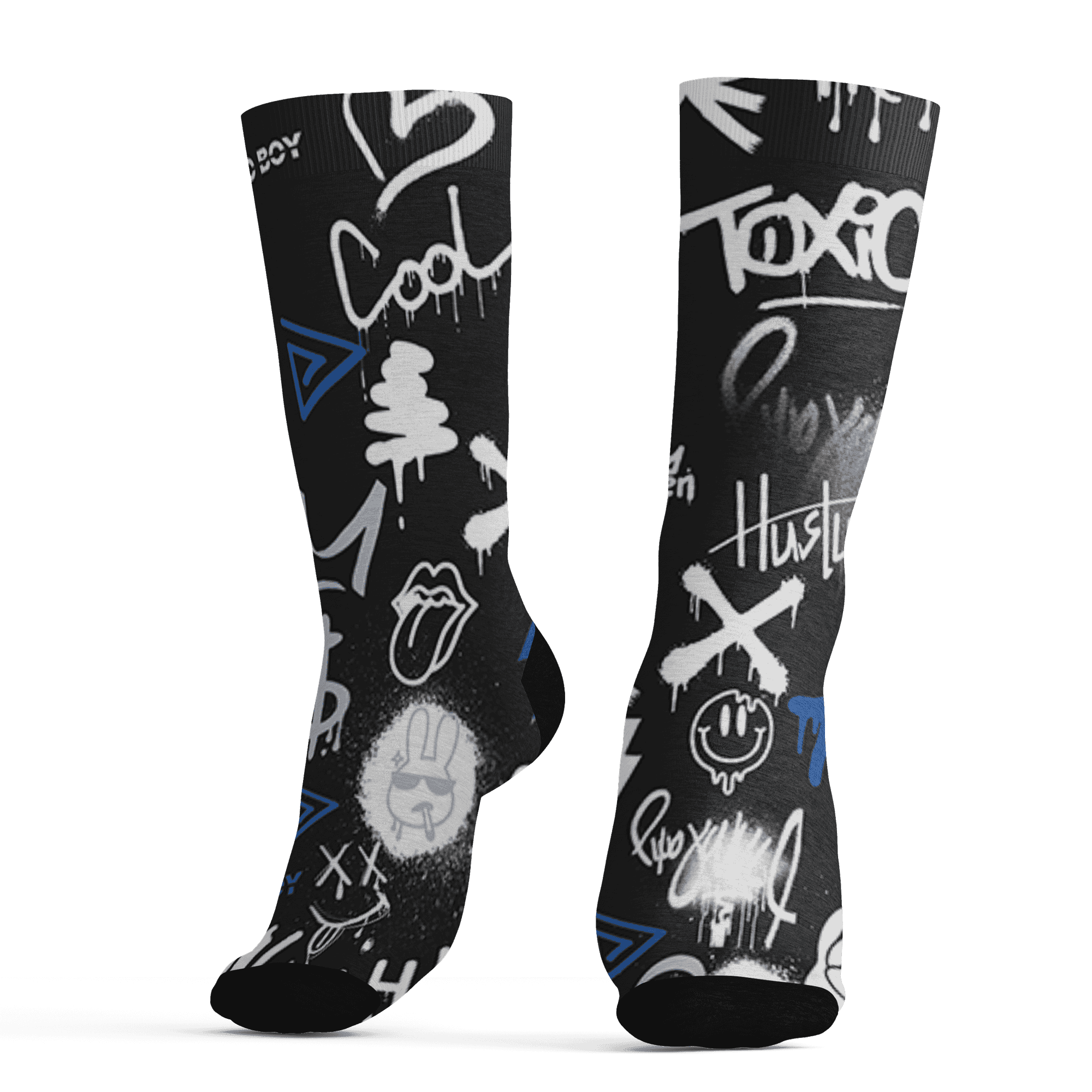 Low Space Jamz 11s Socks Match Graffiti King 3D All-Over Print Doodle Style - NastyJamz
