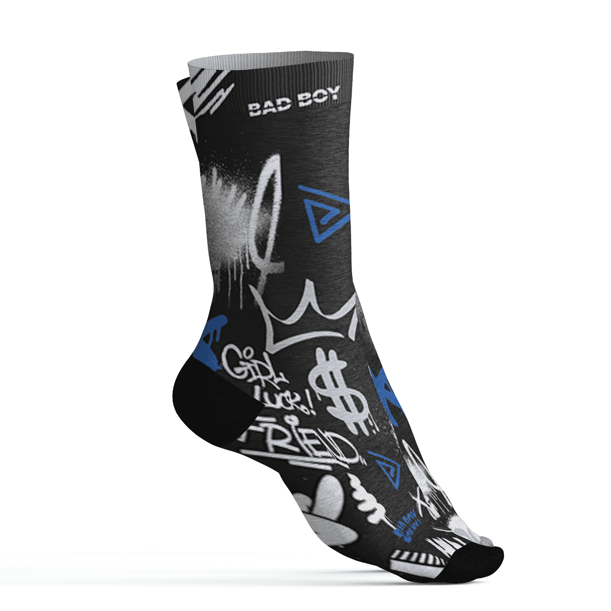 Low Space Jamz 11s Socks Match Graffiti King 3D All-Over Print Doodle Style - NastyJamz