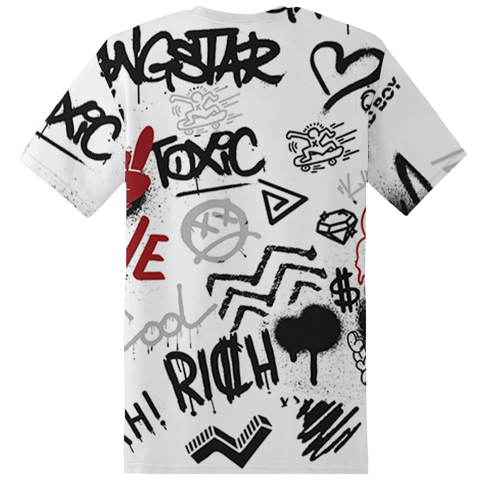 Retro Red Taxi 12s T Shirt Match Graffiti King 3D All-Over Print Doodle Style - NastyJamz