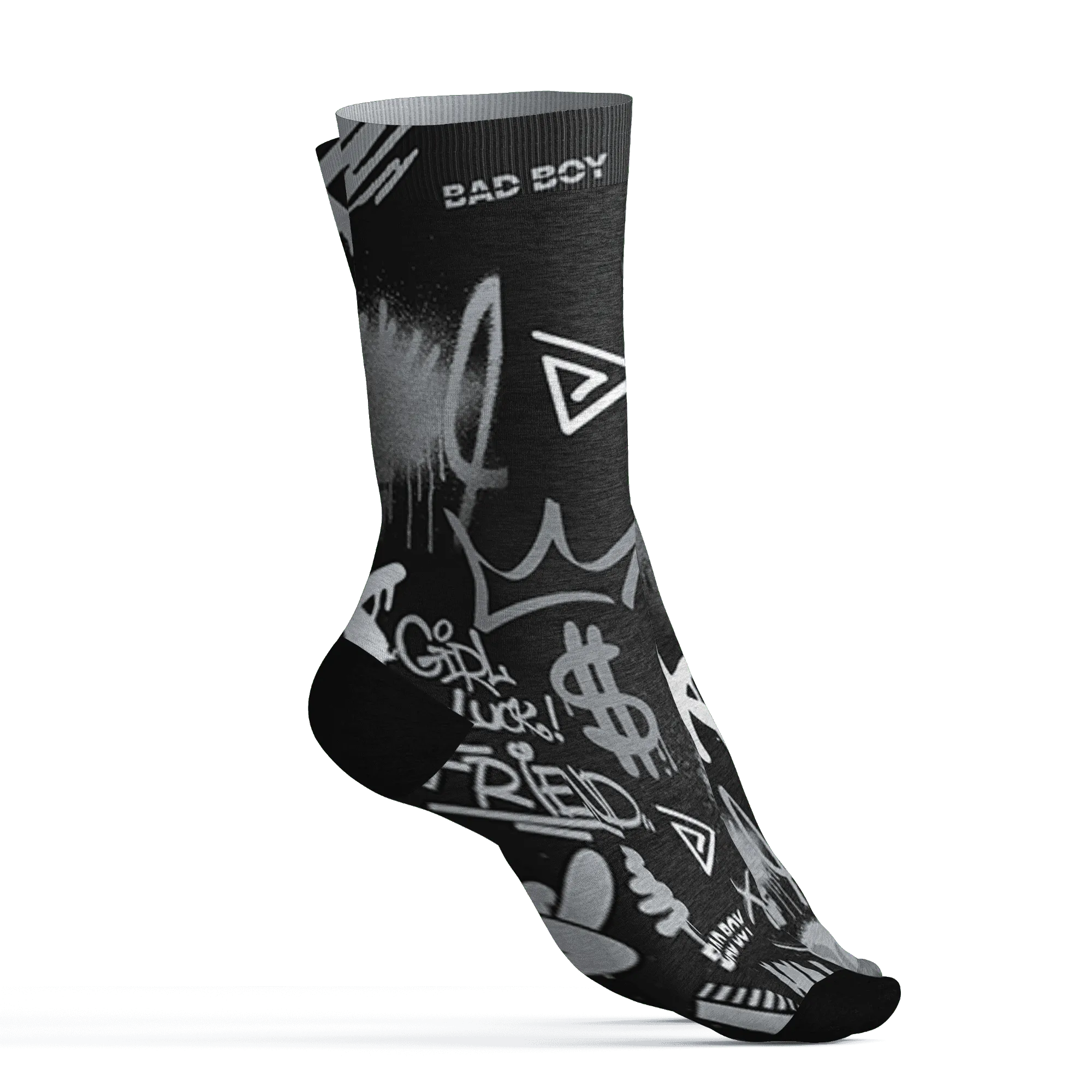 Wolf-Grey-12s-Socks-Match-Graffiti-King-3D-Doodle-Style