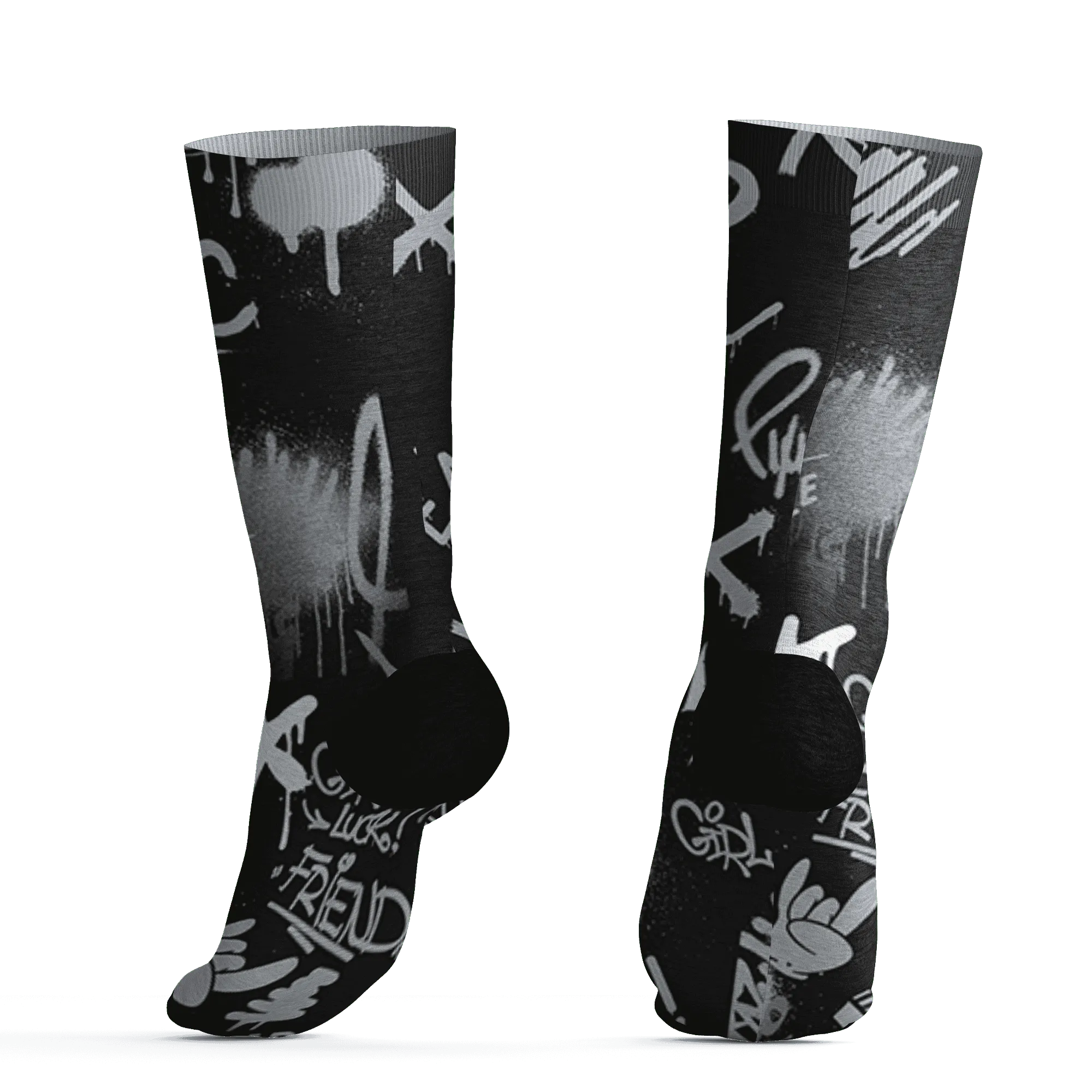 Wolf-Grey-12s-Socks-Match-Graffiti-King-3D-Doodle-Style
