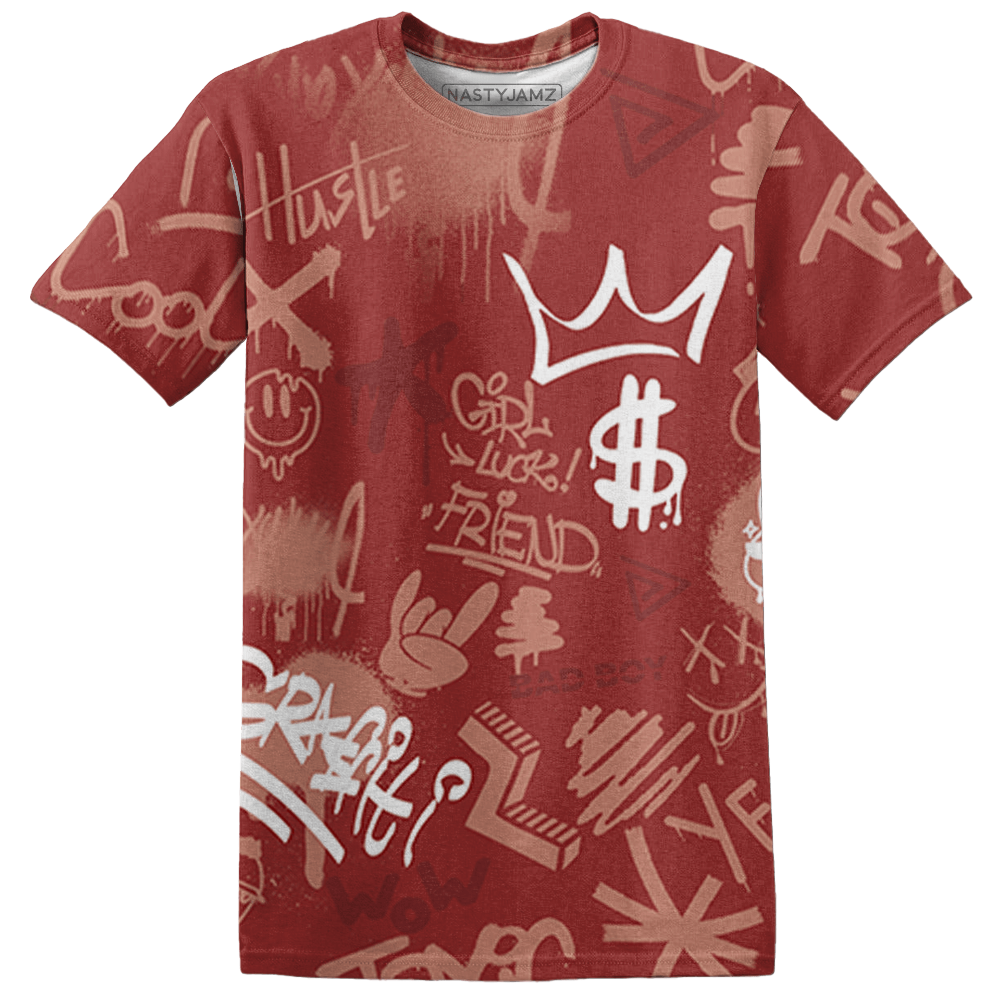 Dune Red 13s T Shirt Match Graffiti King 3D All-Over Print Doodle Style - NastyJamz