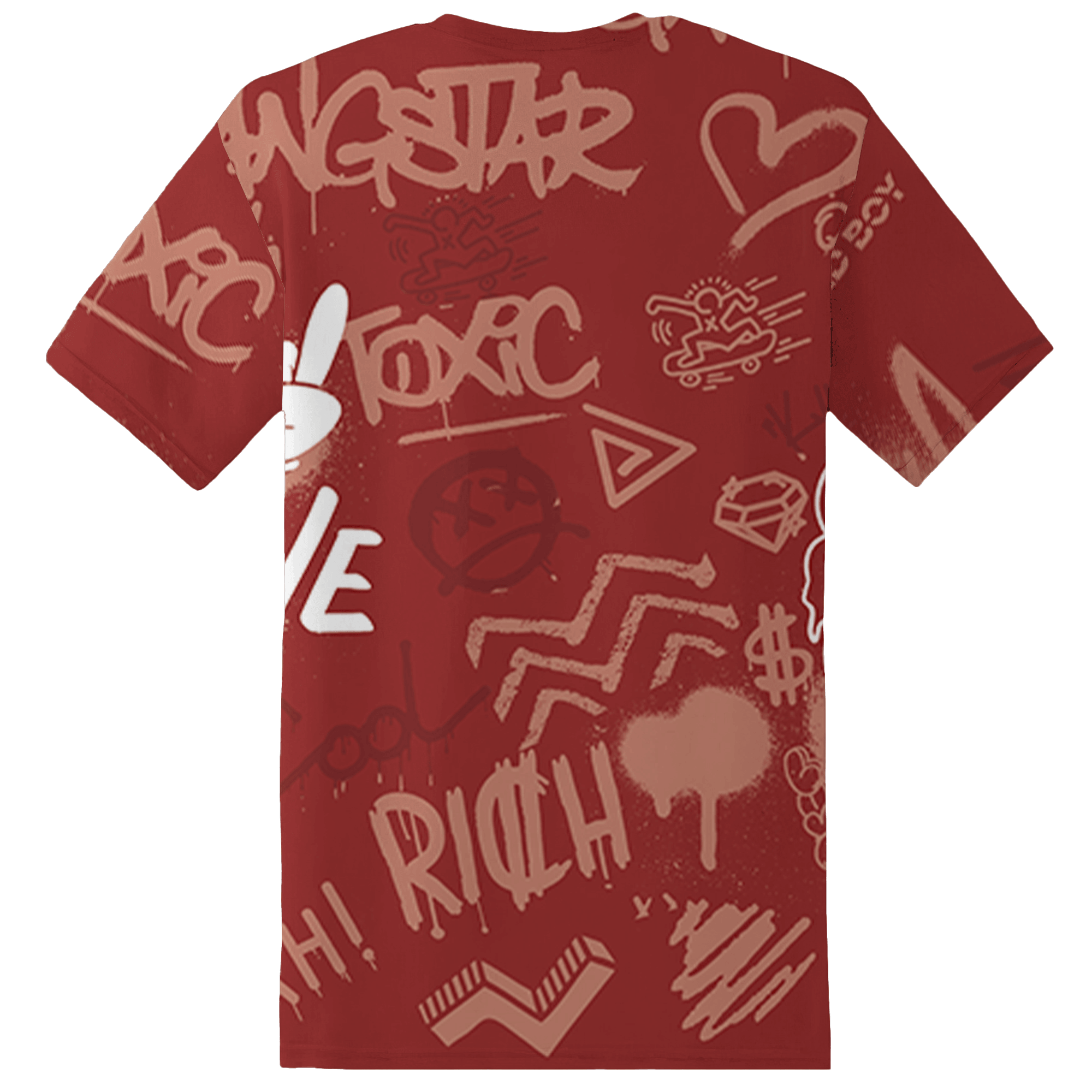 Dune Red 13s T Shirt Match Graffiti King 3D All-Over Print Doodle Style - NastyJamz