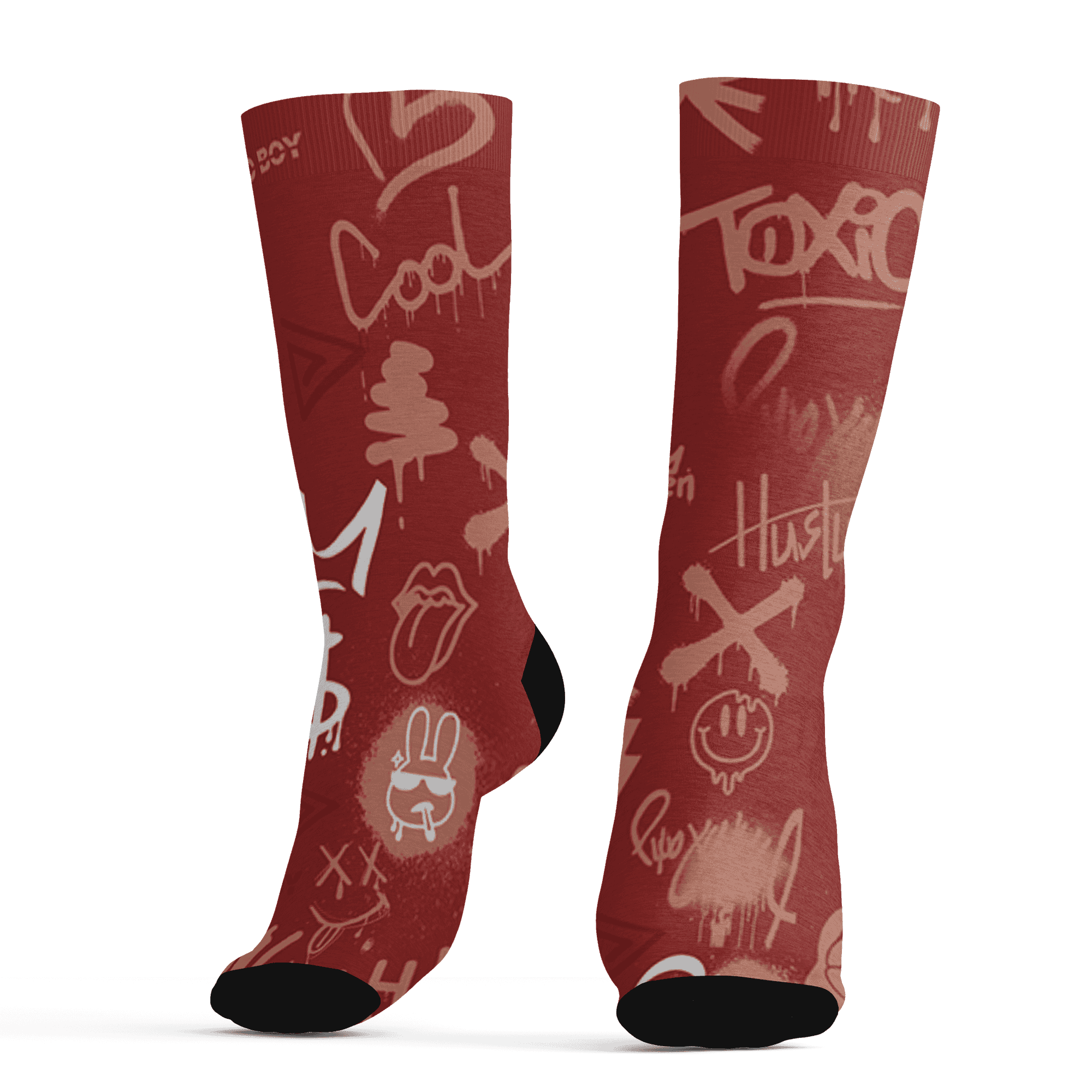 Dune Red 13s Socks Match Graffiti King 3D All-Over Print Doodle Style - NastyJamz