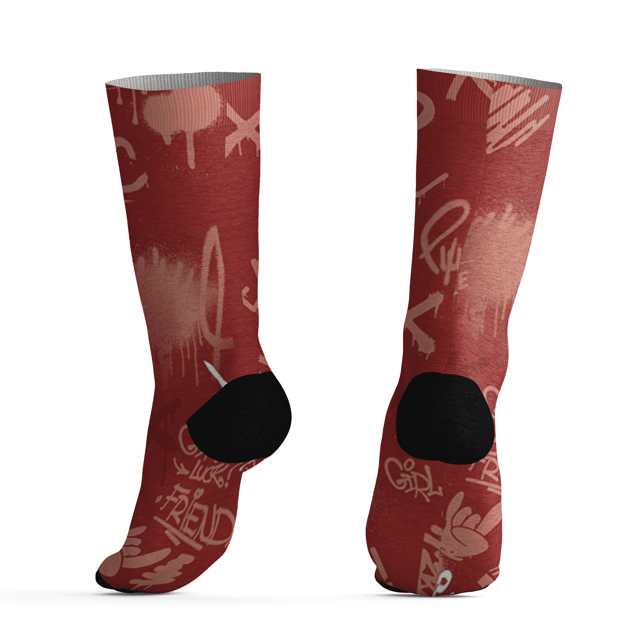 Dune Red 13s Socks Match Graffiti King 3D All-Over Print Doodle Style - NastyJamz
