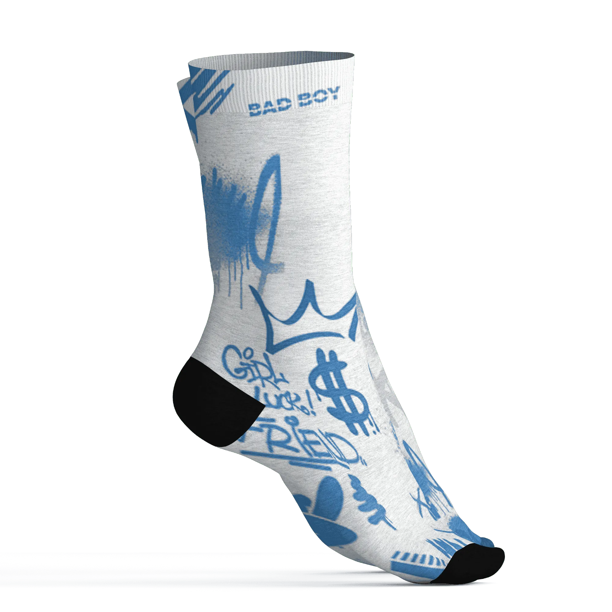 Carolina-Blue-Univercitii-17s-Socks-Match-Graffiti-King-3D-Doodle-Style