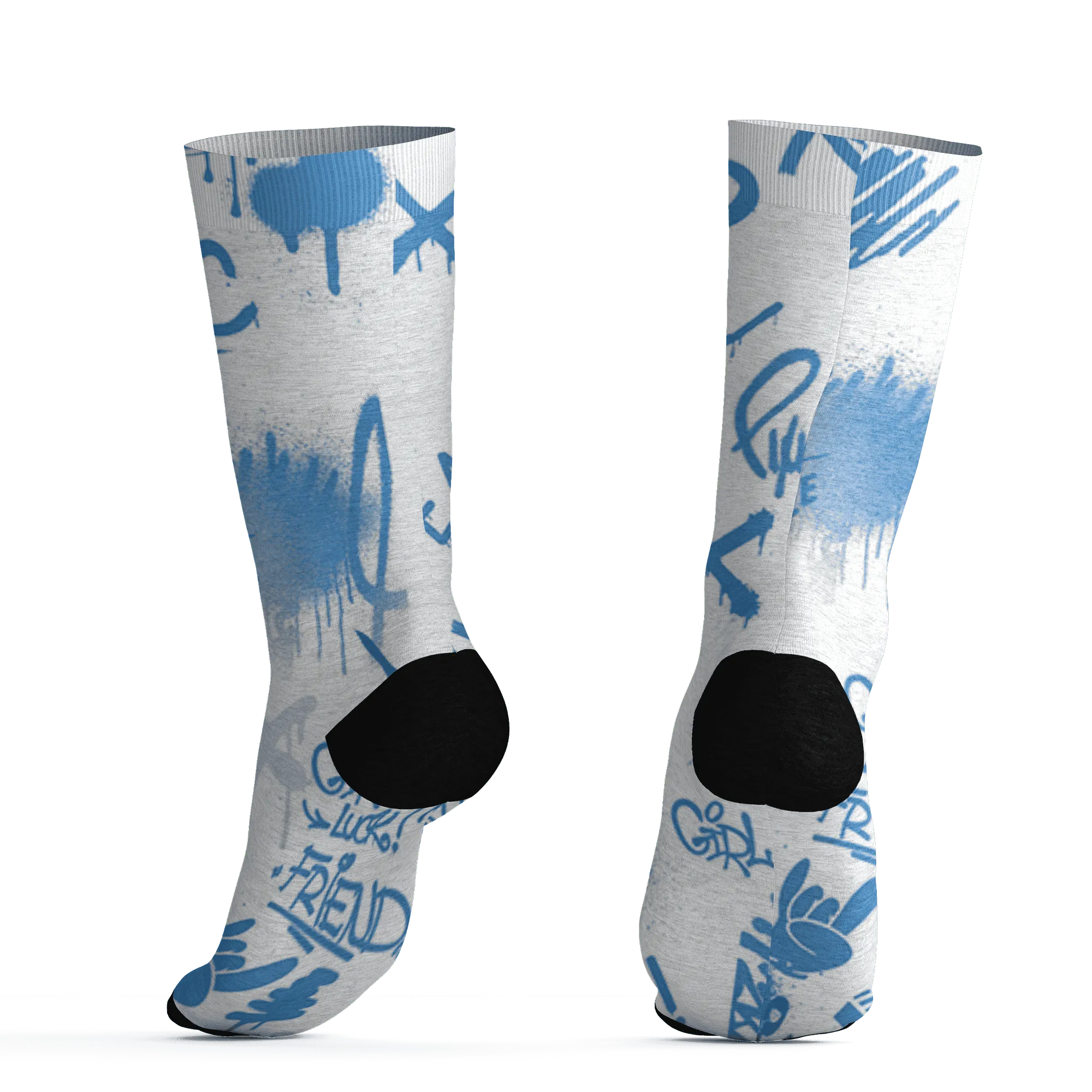Carolina-Blue-Univercitii-17s-Socks-Match-Graffiti-King-3D-Doodle-Style