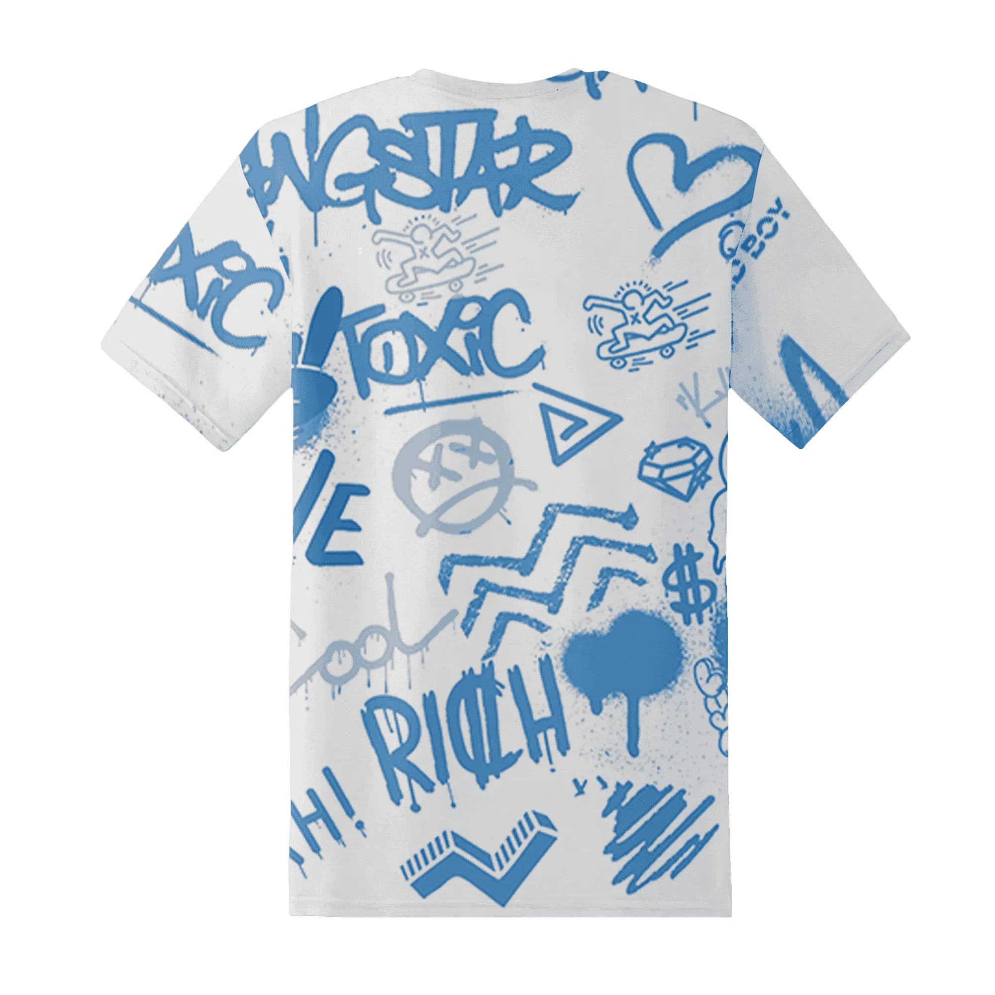 Carolina-Blue-Univercitii-17s-T-Shirt-Match-Graffiti-King-3D-Doodle-Style