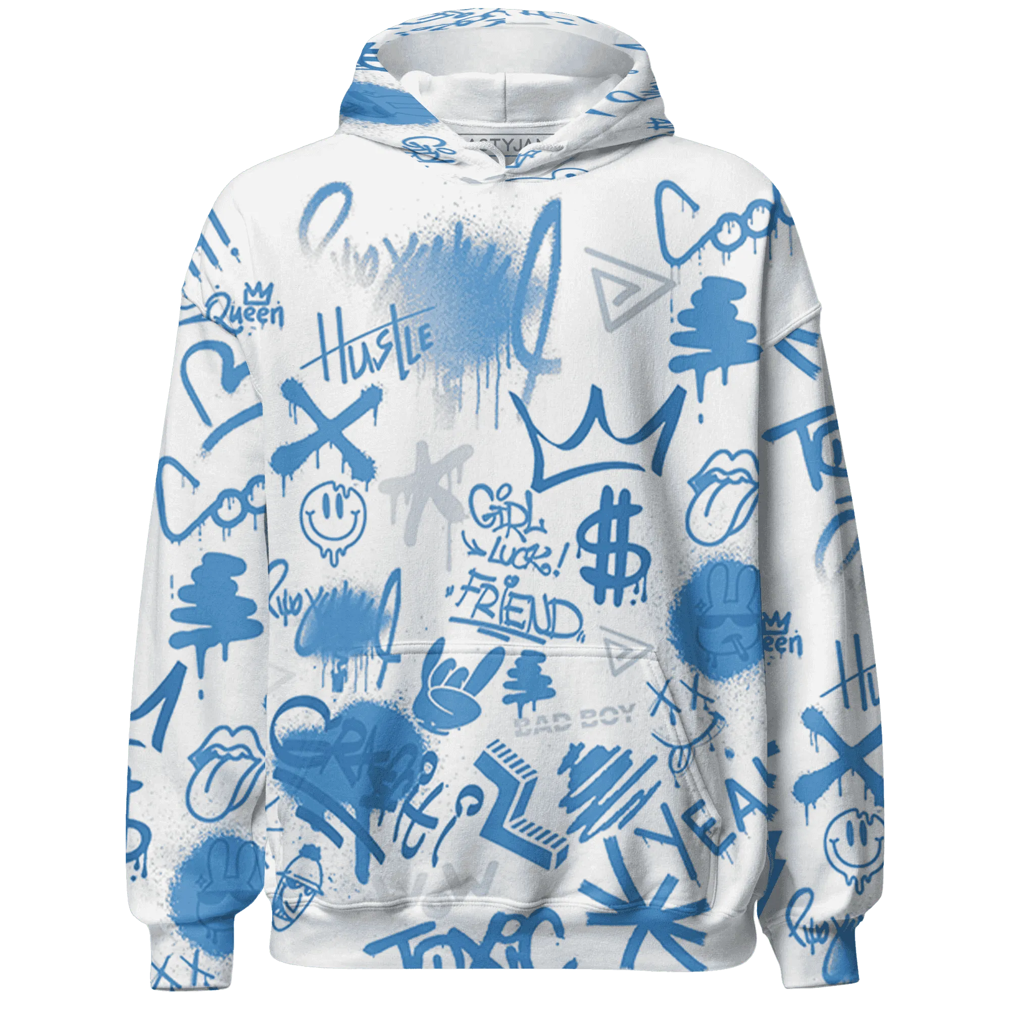 Carolina-Blue-Univercitii-17s-Hoodie-Match-Graffiti-King-3D-Doodle-Style