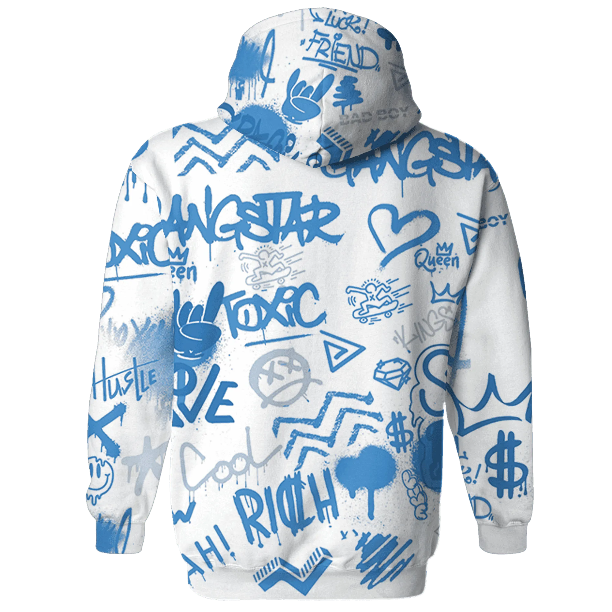 Carolina-Blue-Univercitii-17s-Hoodie-Match-Graffiti-King-3D-Doodle-Style