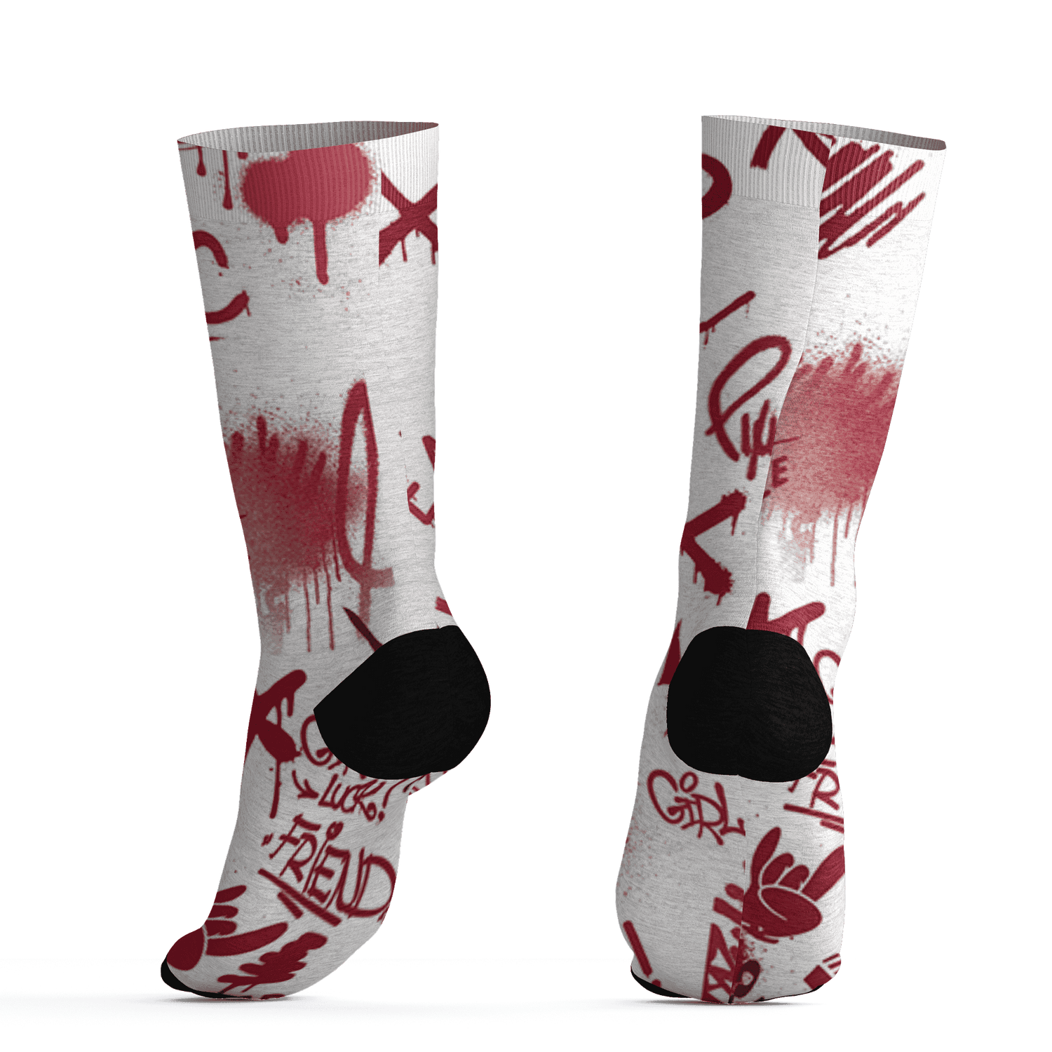 High 85 Metallic Burgundy 1s Socks Match Graffiti King 3D All-Over Print Doodle Style - NastyJamz