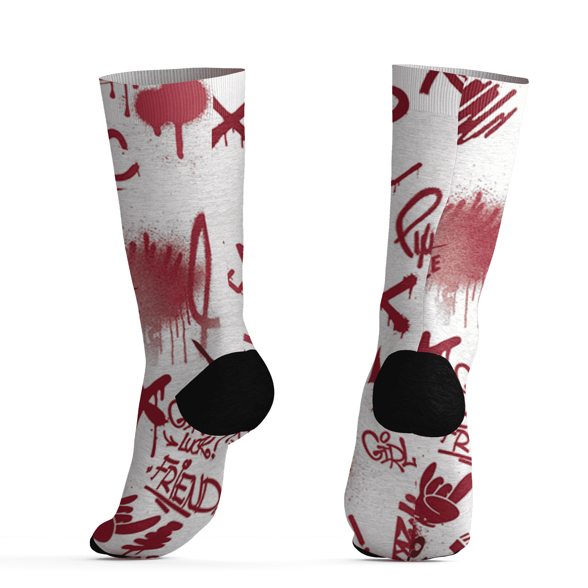 High 85 Metallic Burgundy 1s Socks Match Graffiti King 3D All-Over Print Doodle Style - NastyJamz