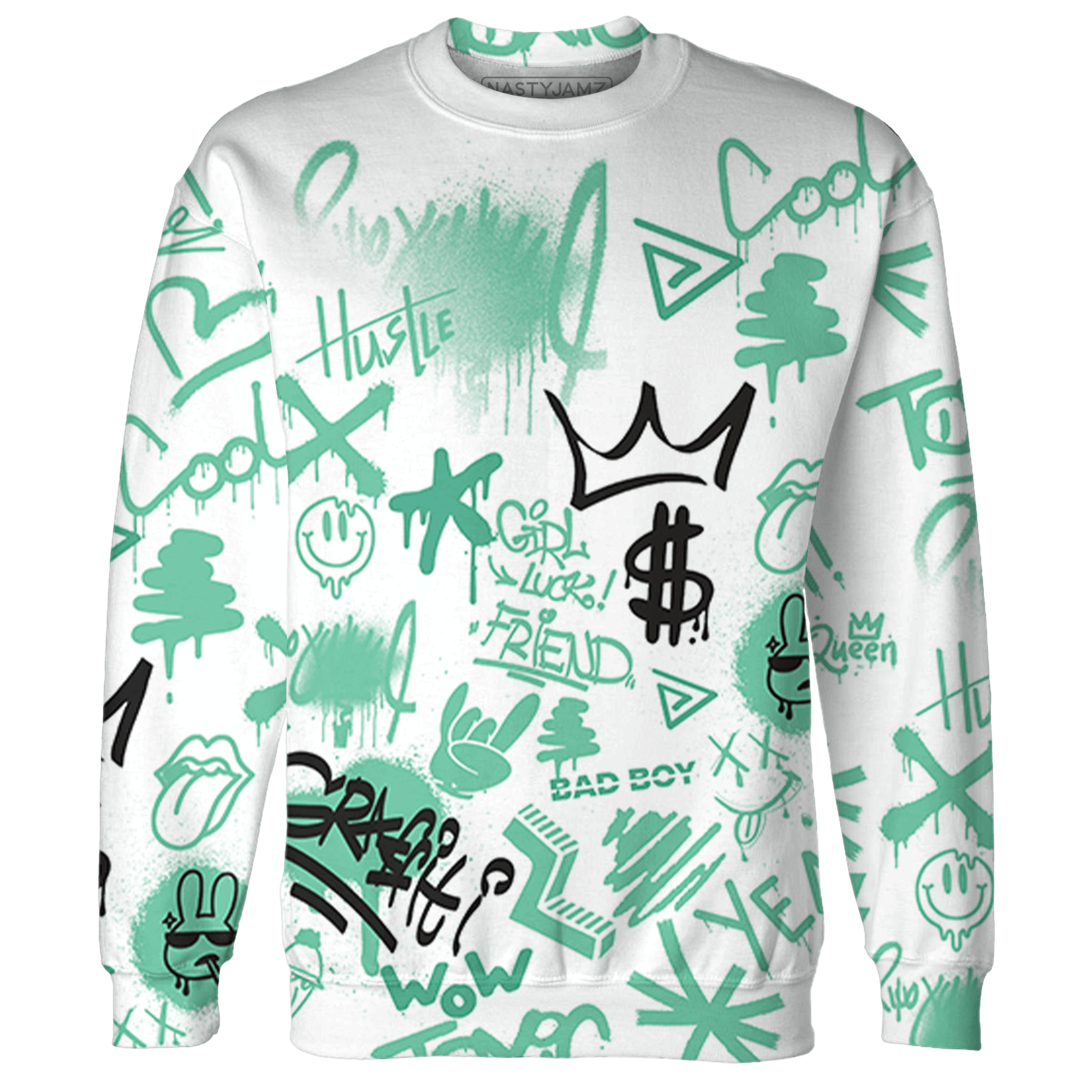 High OG Green Glow 1s Hoodie Match Graffiti King 3D All-Over Print - NastyJamz