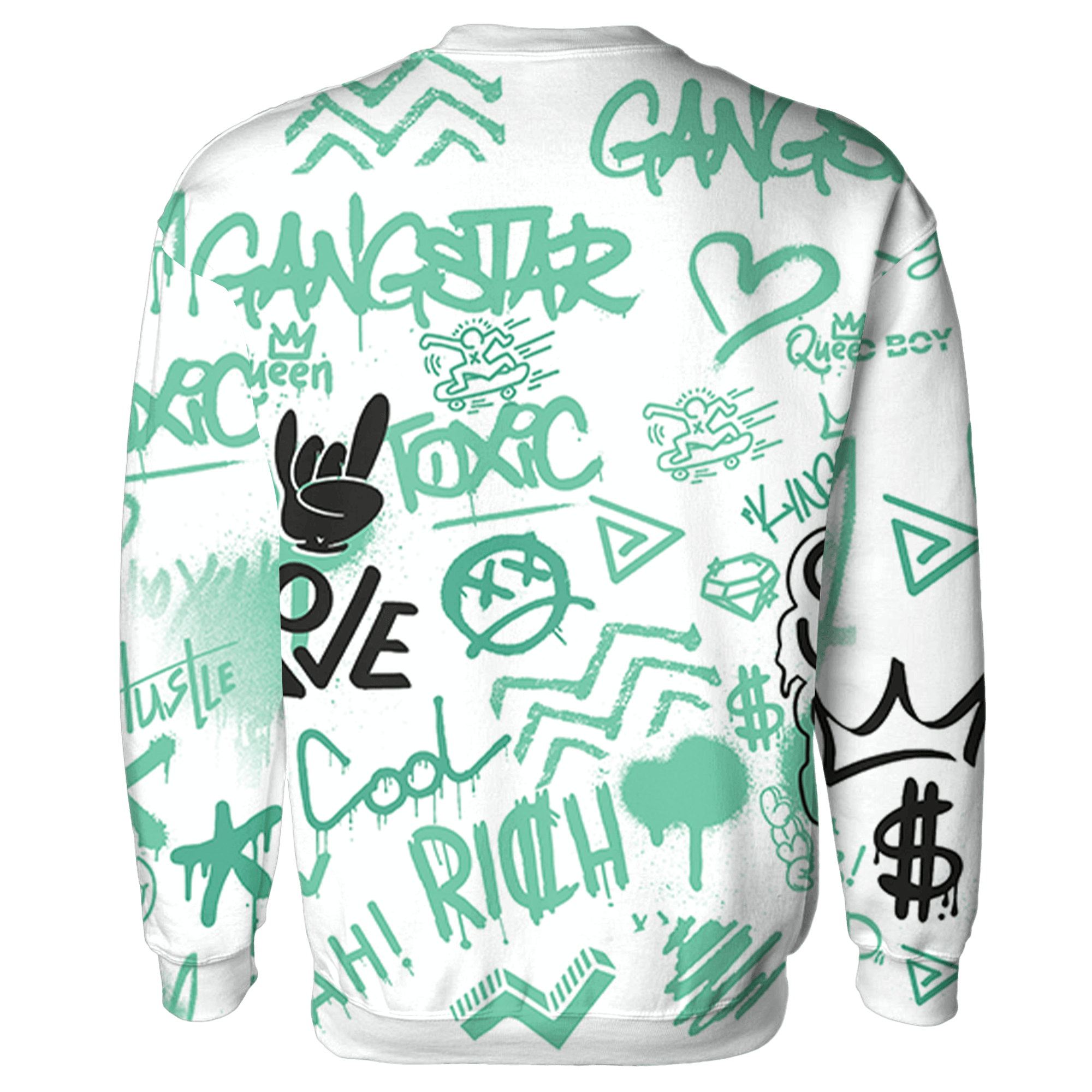 High OG Green Glow 1s Hoodie Match Graffiti King 3D All-Over Print - NastyJamz