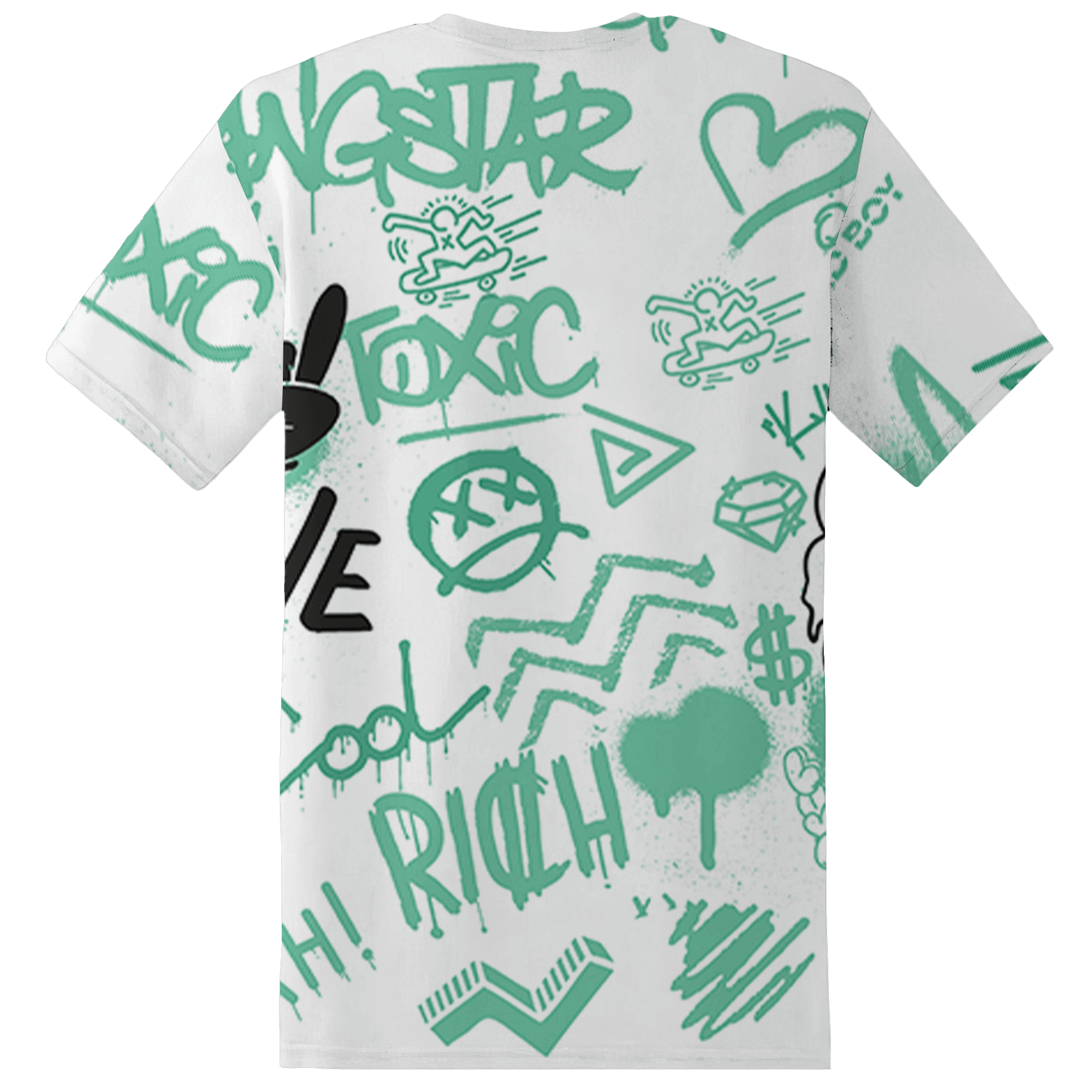 High OG Green Glow 1s T Shirt Match Graffiti King 3D All-Over Print Doodle Style - NastyJamz
