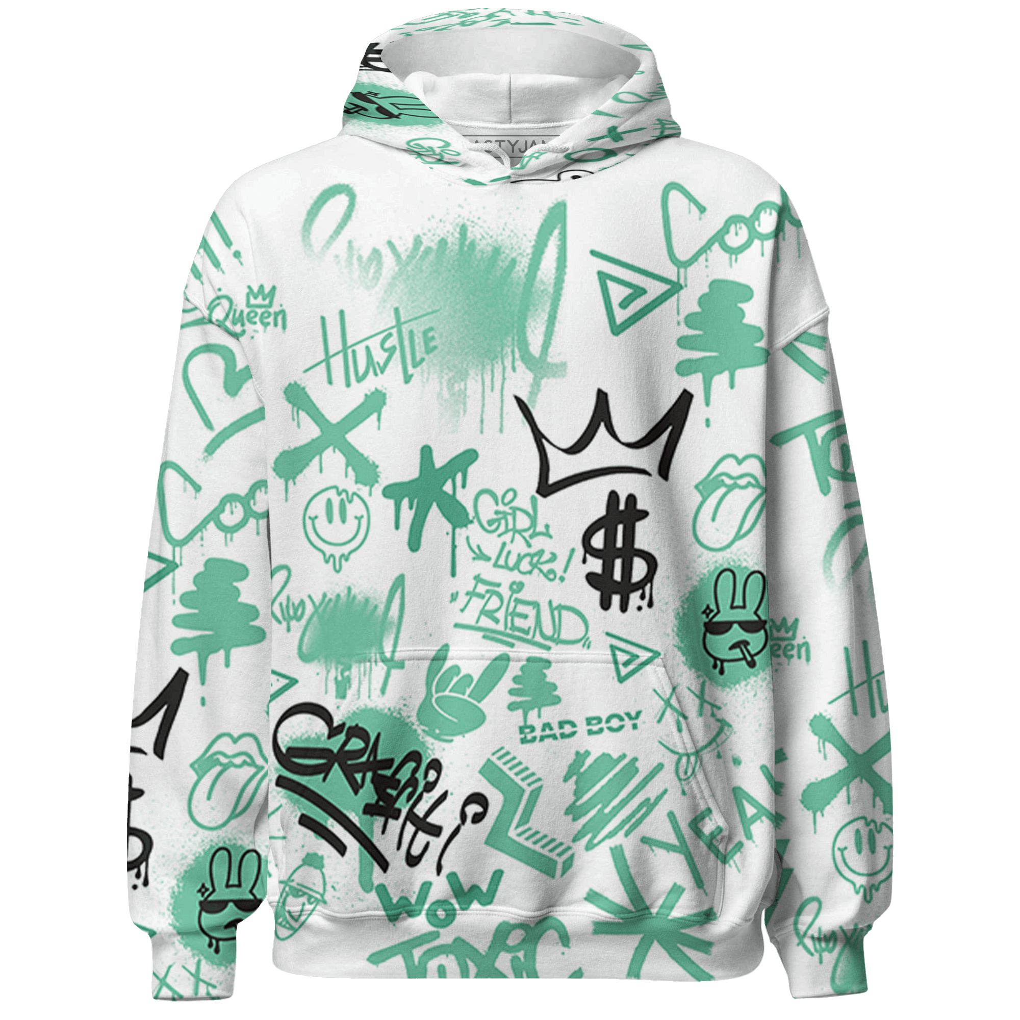 High OG Green Glow 1s Sweatshirt Match Graffiti King 3D All-Over Print - NastyJamz