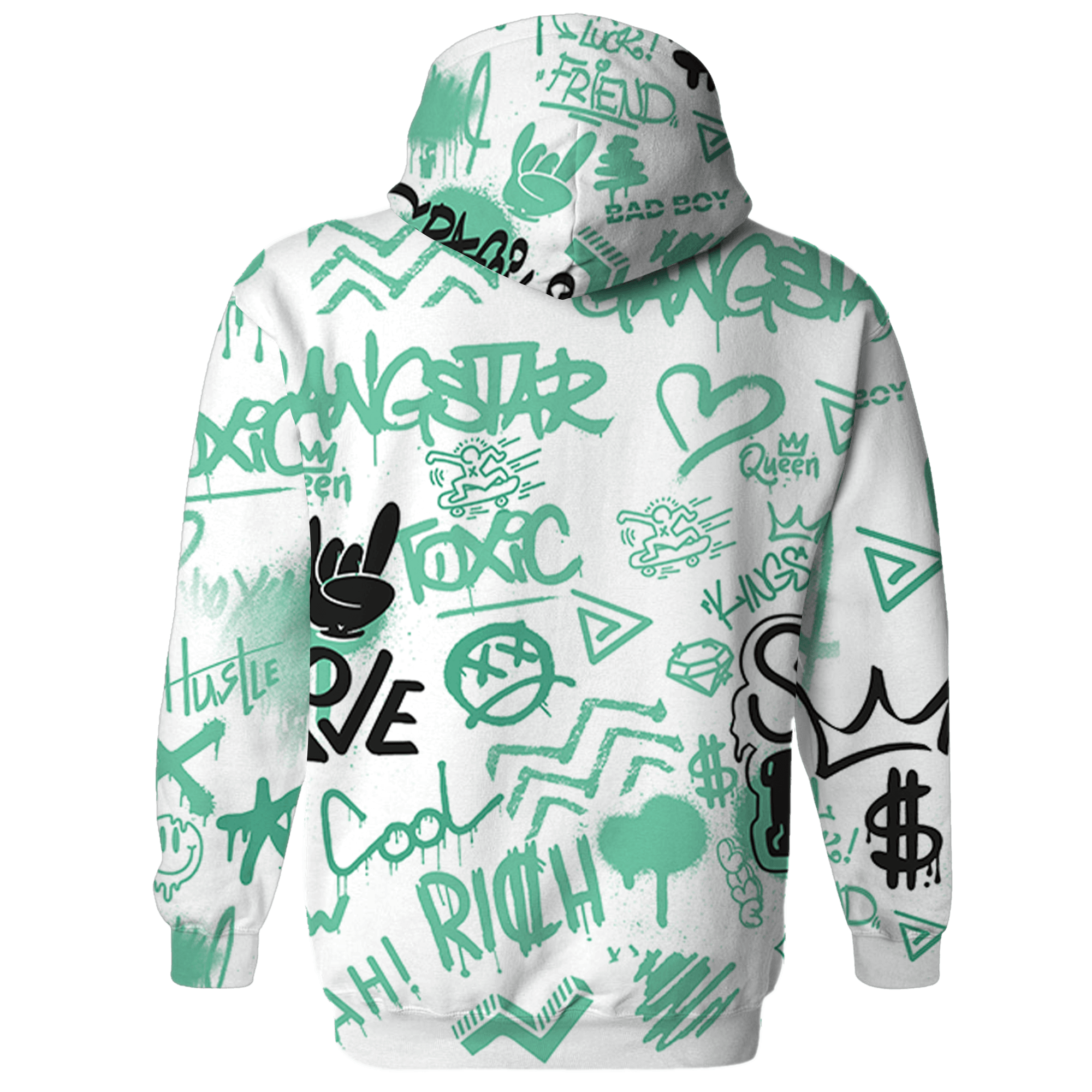 High OG Green Glow 1s Sweatshirt Match Graffiti King 3D All-Over Print - NastyJamz