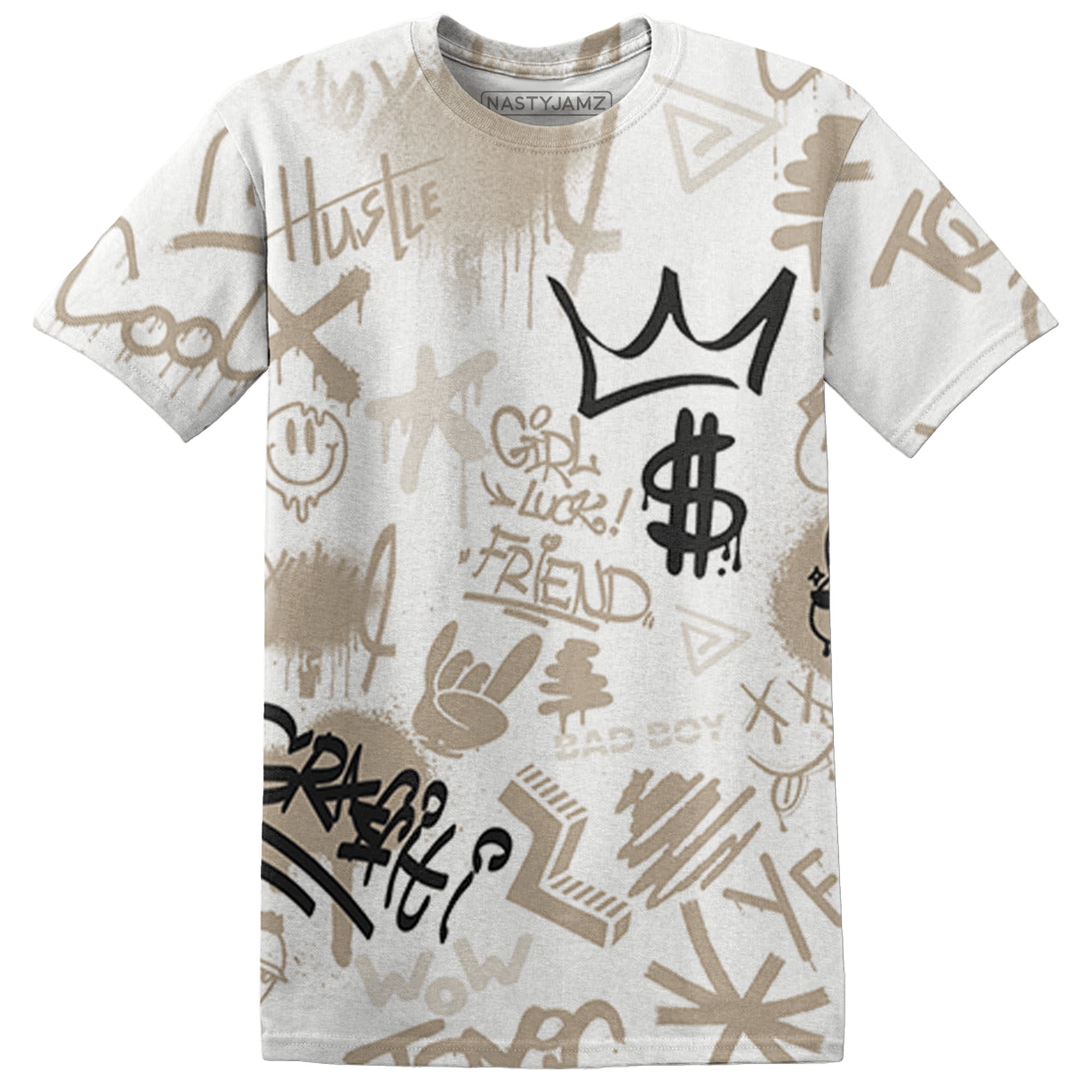 Latte 1s T Shirt Match Graffiti King 3D All-Over Print Doodle Style - NastyJamz
