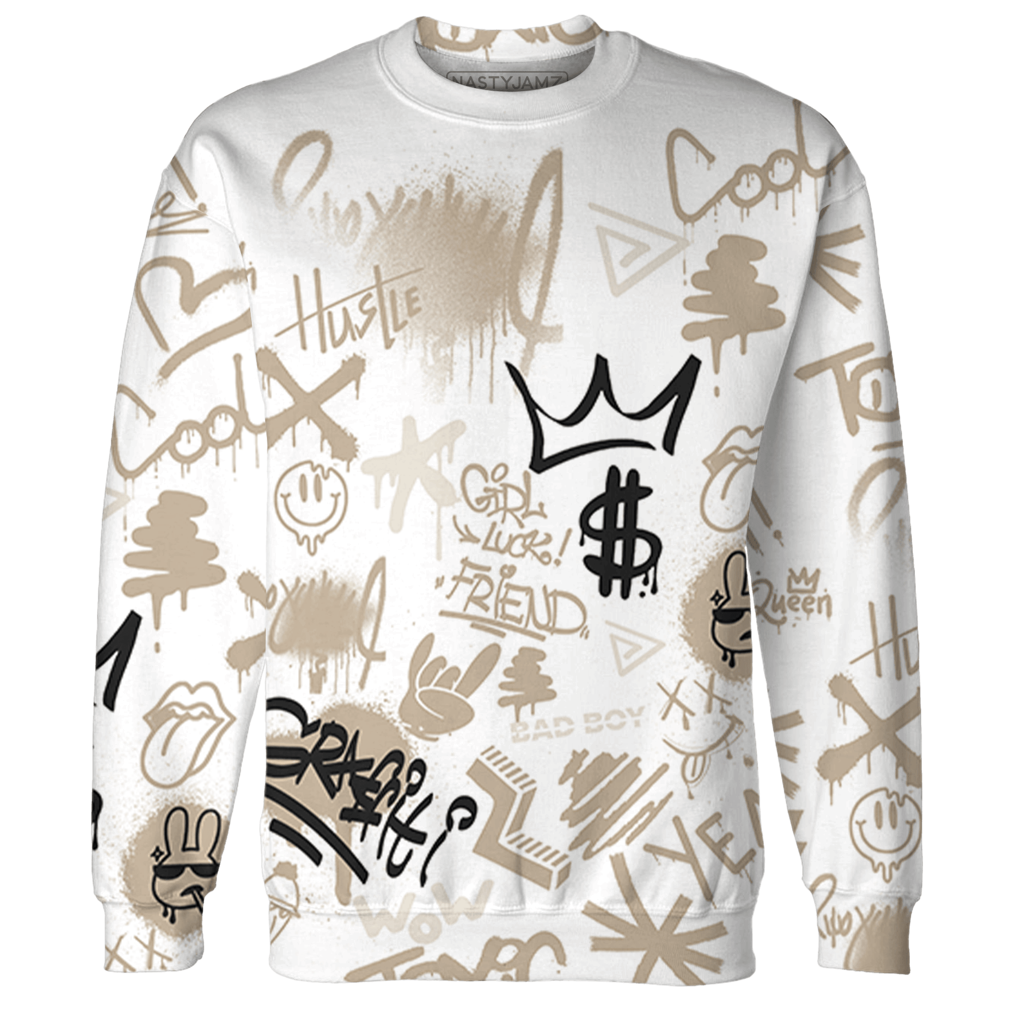 Latte 1s Hoodie Match Graffiti King 3D All-Over Print - NastyJamz