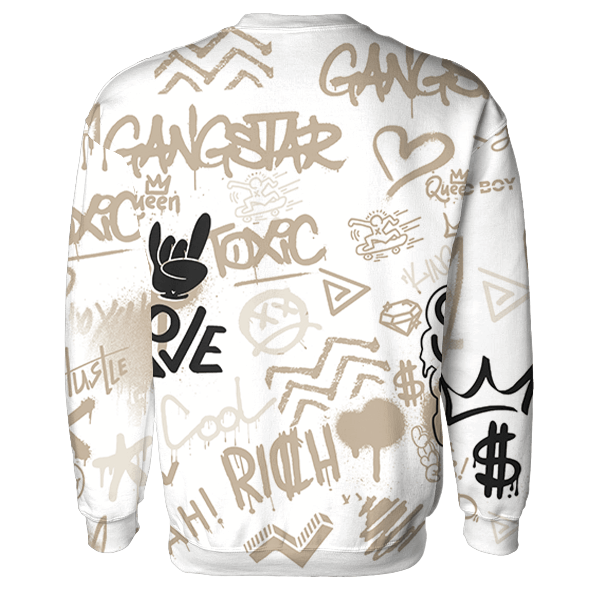 Latte 1s Hoodie Match Graffiti King 3D All-Over Print - NastyJamz