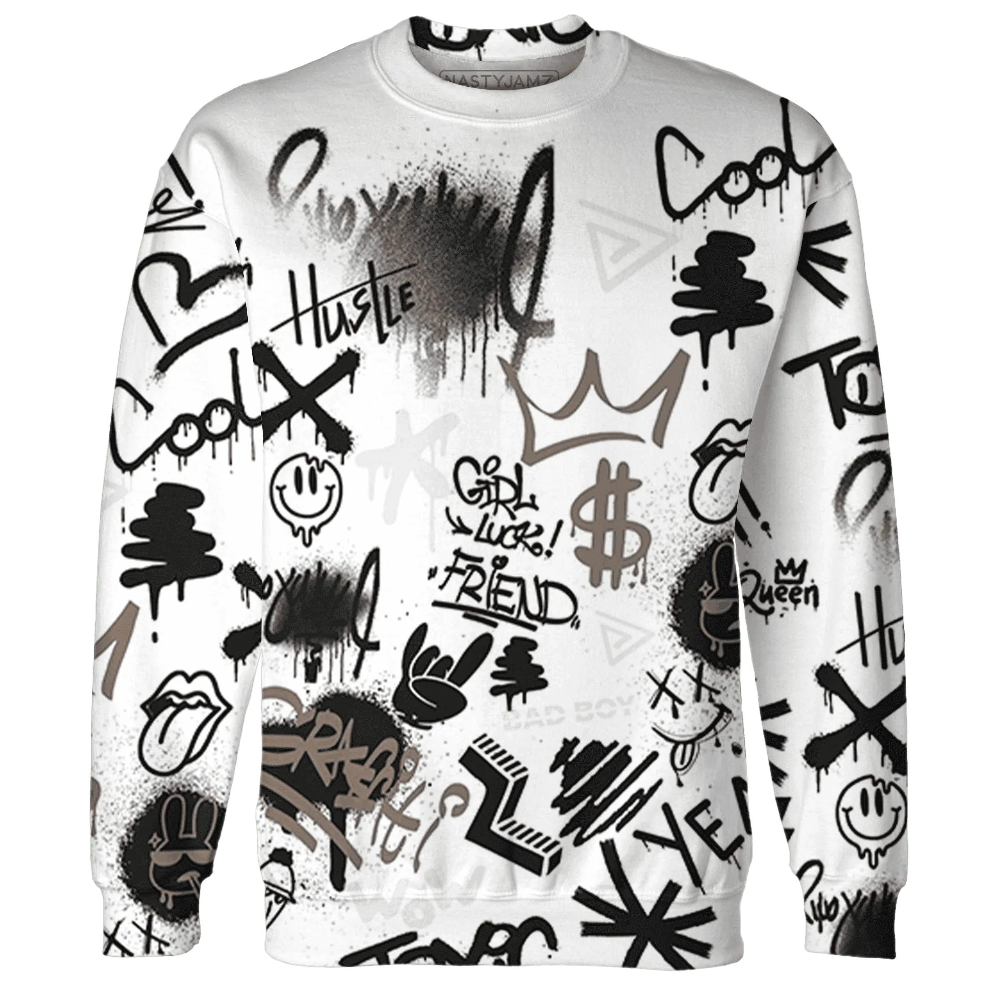 Low-Mocha-1s-Sweatshirt-Match-Graffiti-King-3D-Doodle-Style