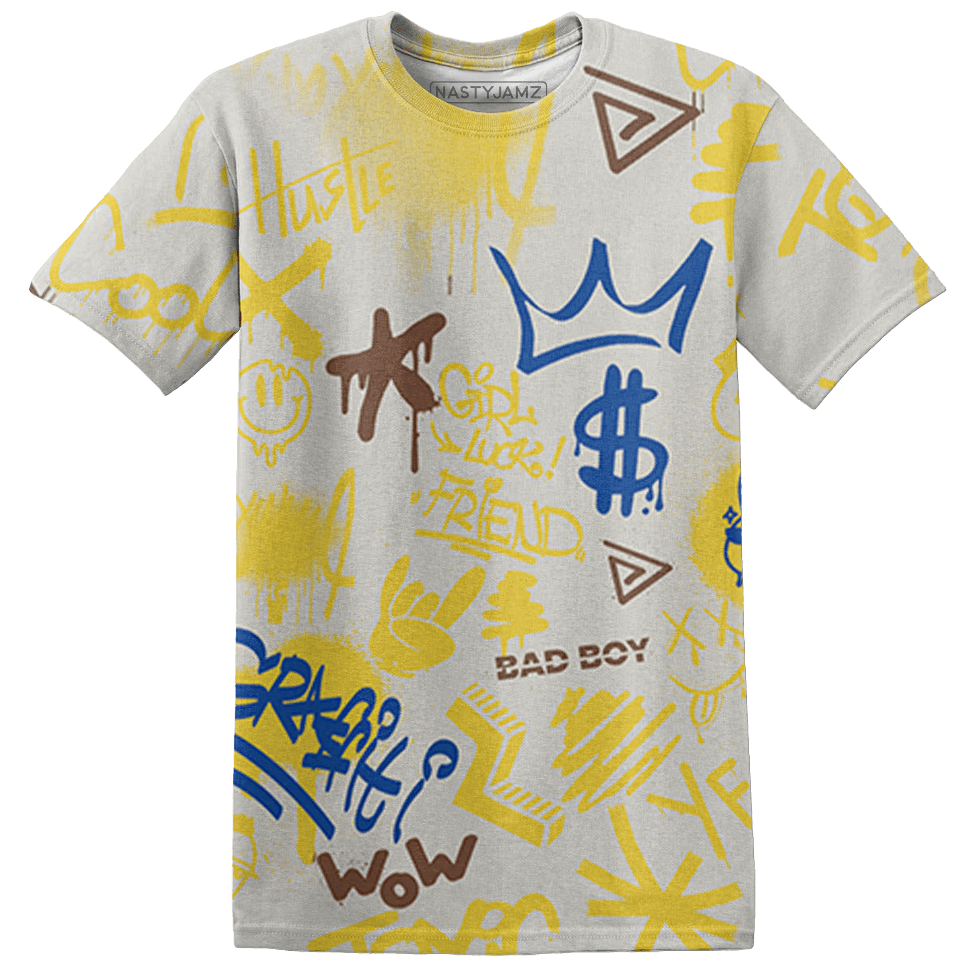 Low OG Canary TVSC 1s T Shirt Match Graffiti King 3D All-Over Print Doodle Style - NastyJamz