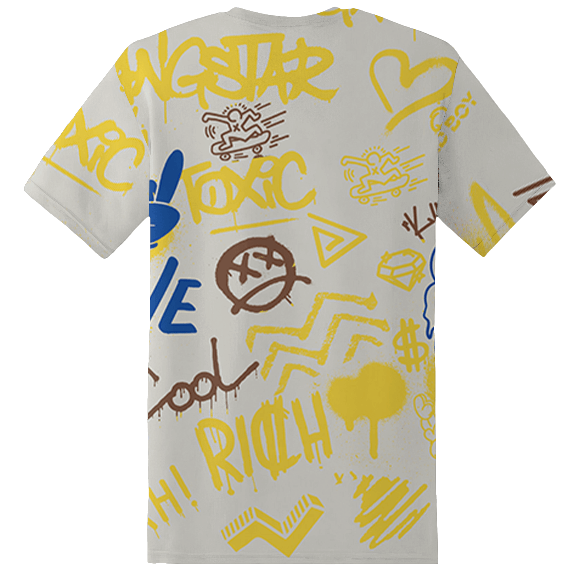 Low OG Canary TVSC 1s T Shirt Match Graffiti King 3D All-Over Print Doodle Style - NastyJamz