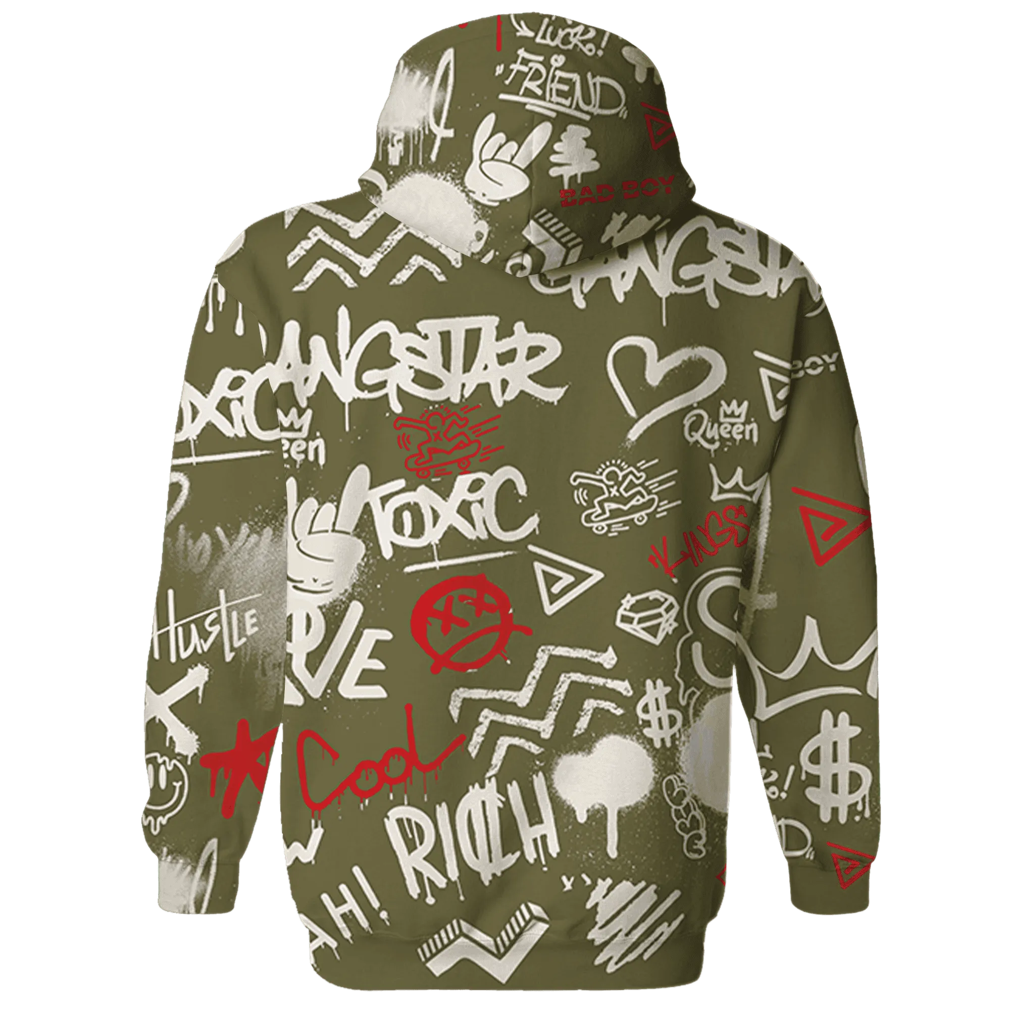 Medium-Olive-1s-Hoodie-Match-Graffiti-King-3D-Doodle-Style