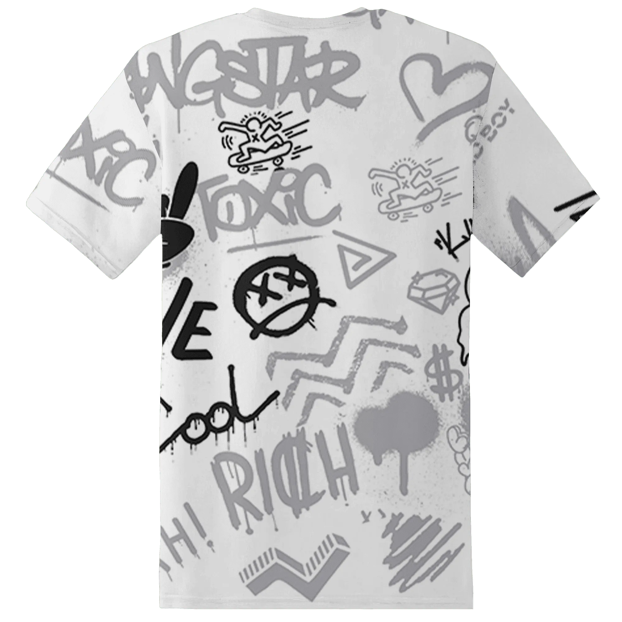 Wolf-Grey-1s-T-Shirt-Match-Graffiti-King-3D-Doodle-Style