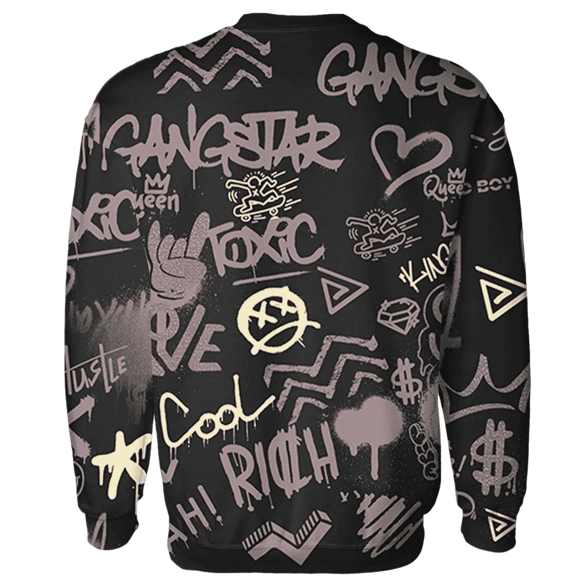 Black-Violet-Ore-3s-Sweatshirt-Match-Graffiti-King-3D-Doodle-Style