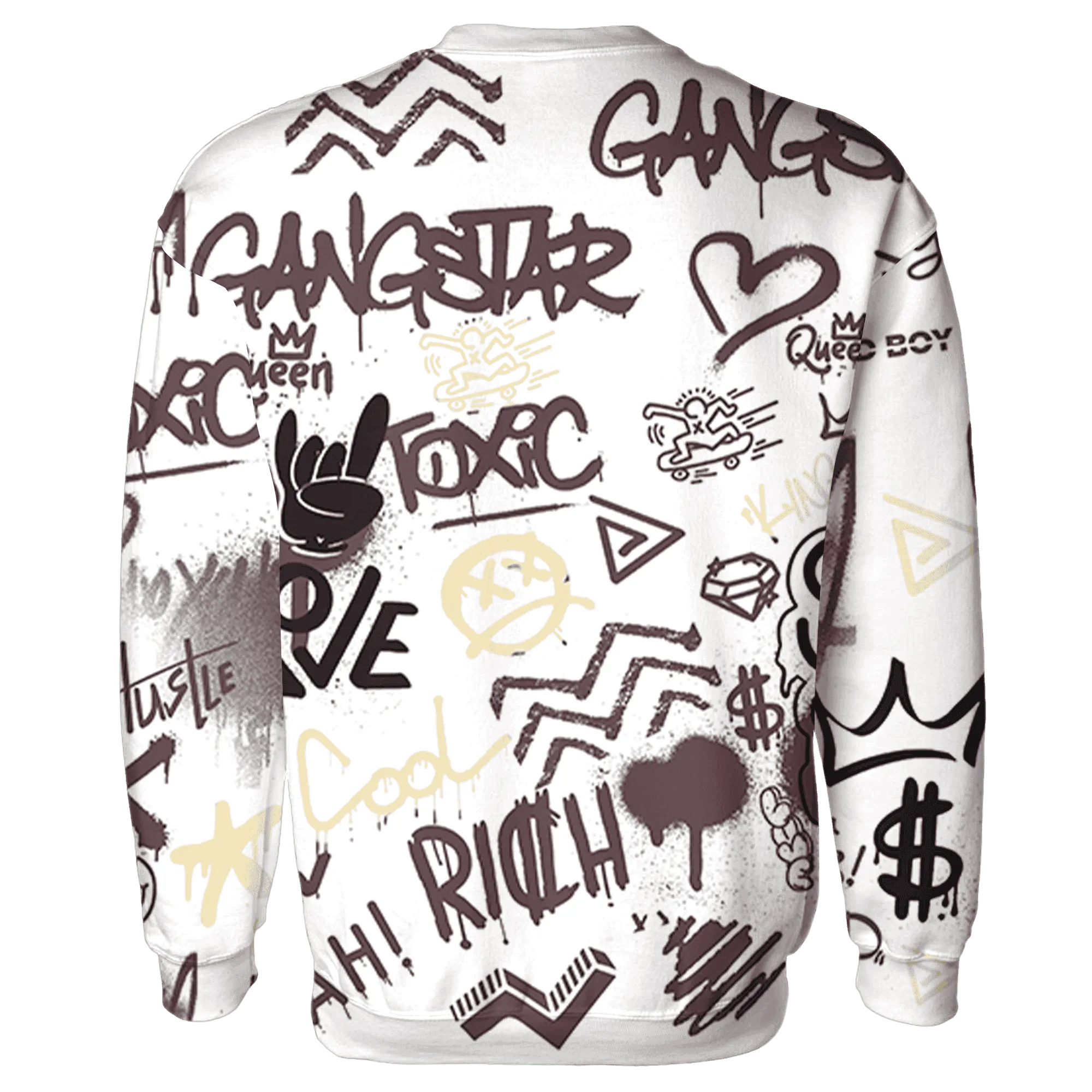Burgundy-Crush-3s-Sweatshirt-Match-Graffiti-King-3D-Doodle-Style