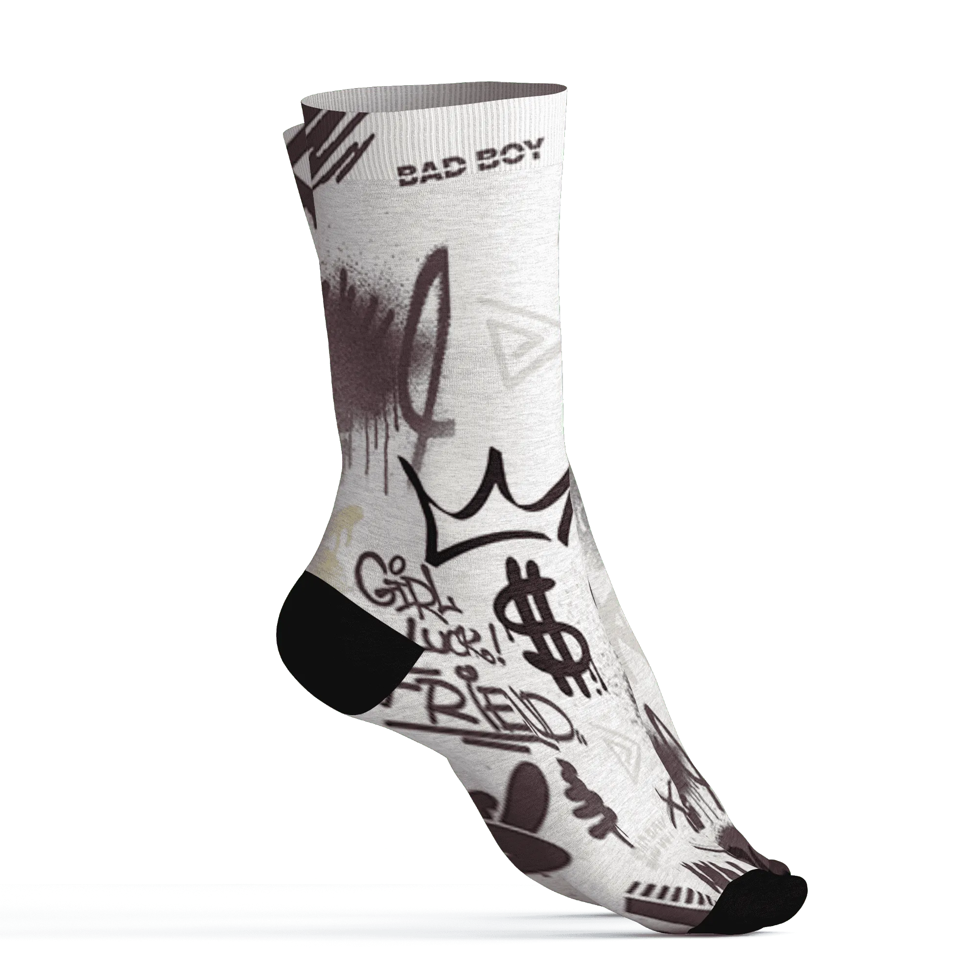Burgundy-Crush-3s-Socks-Match-Graffiti-King-3D-Doodle-Style
