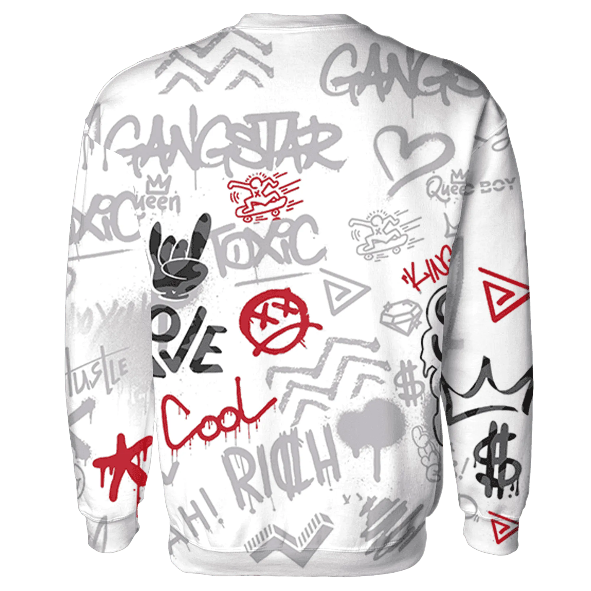Cement-Grey-3s-Sweatshirt-Match-Graffiti-King-3D-Doodle-Style