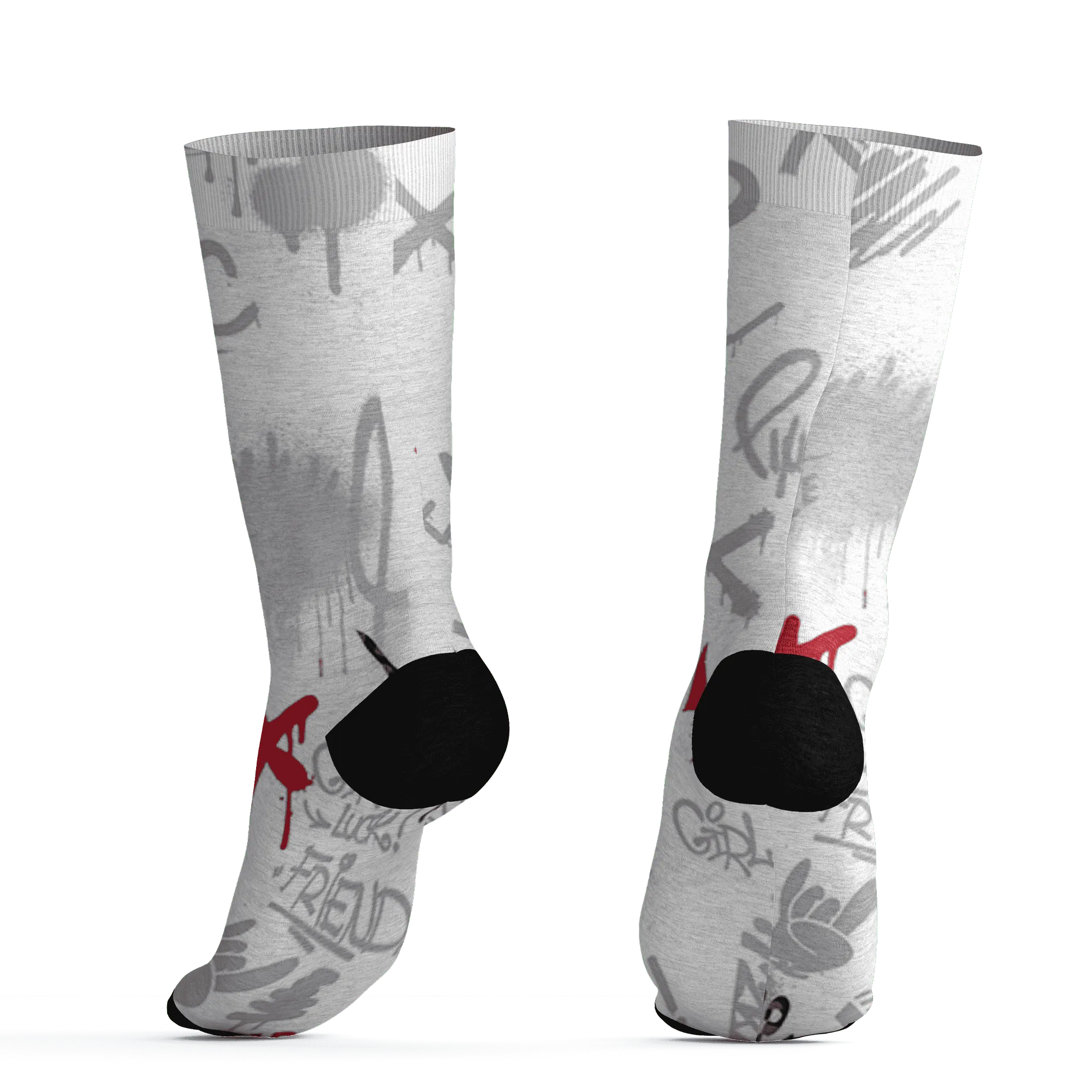 Cement-Grey-3s-Socks-Match-Graffiti-King-3D-Doodle-Style