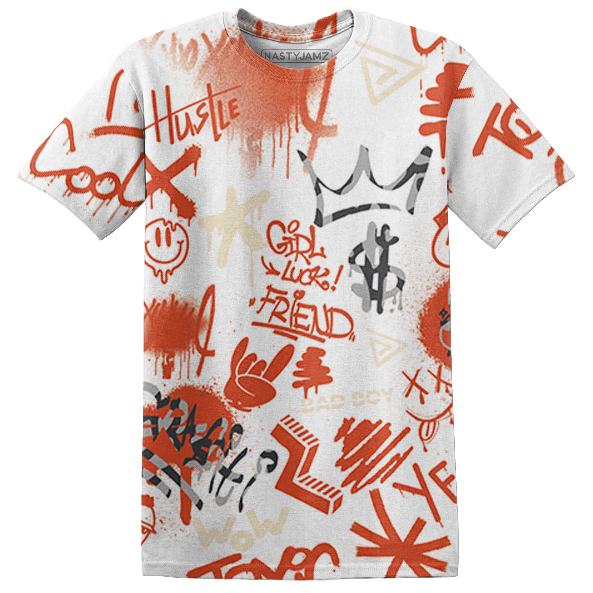 Georgia Peach 3s T Shirt Match Graffiti King 3D All-Over Print Doodle Style - NastyJamz