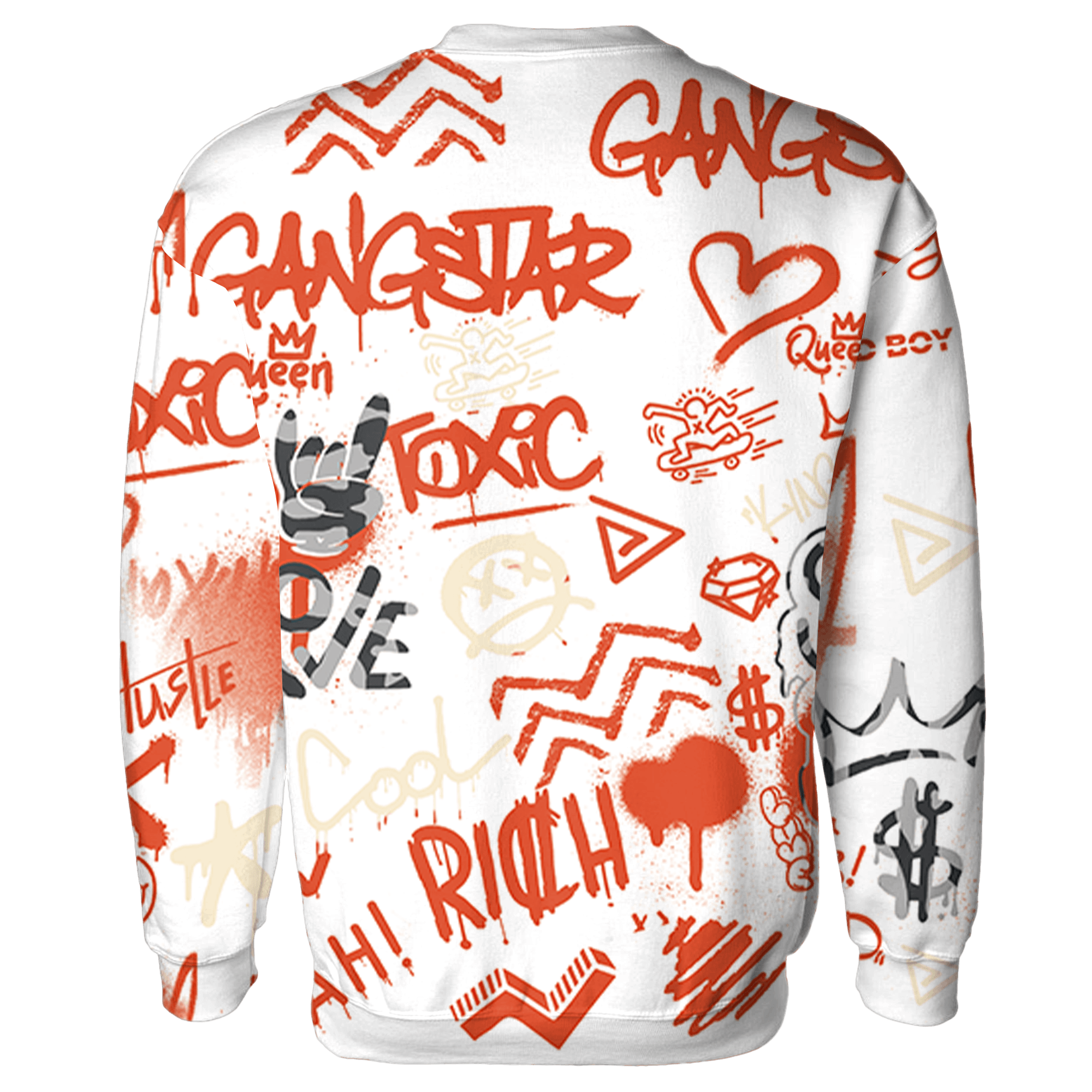 Georgia Peach 3s Hoodie Match Graffiti King 3D All-Over Print - NastyJamz