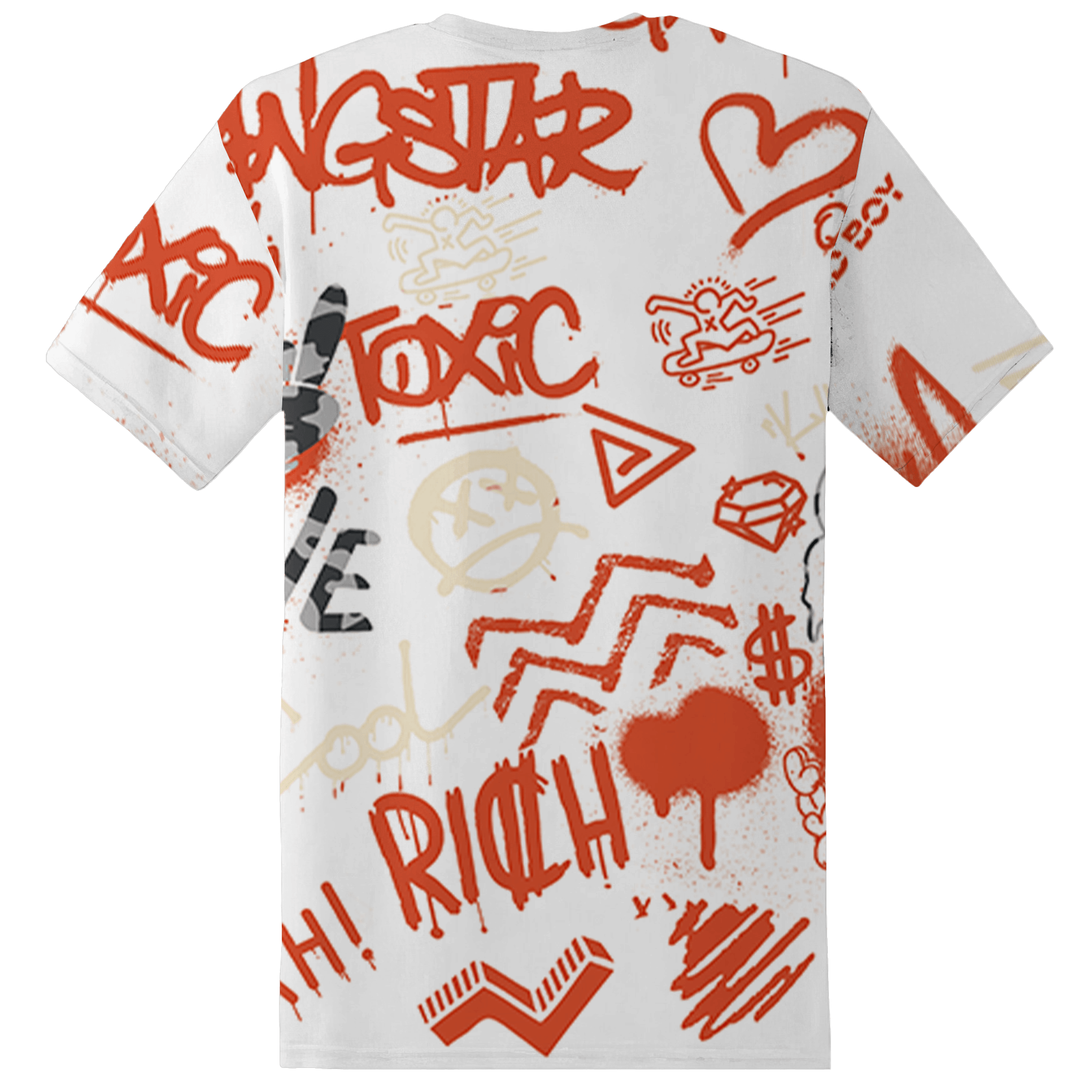 Georgia Peach 3s T Shirt Match Graffiti King 3D All-Over Print Doodle Style - NastyJamz