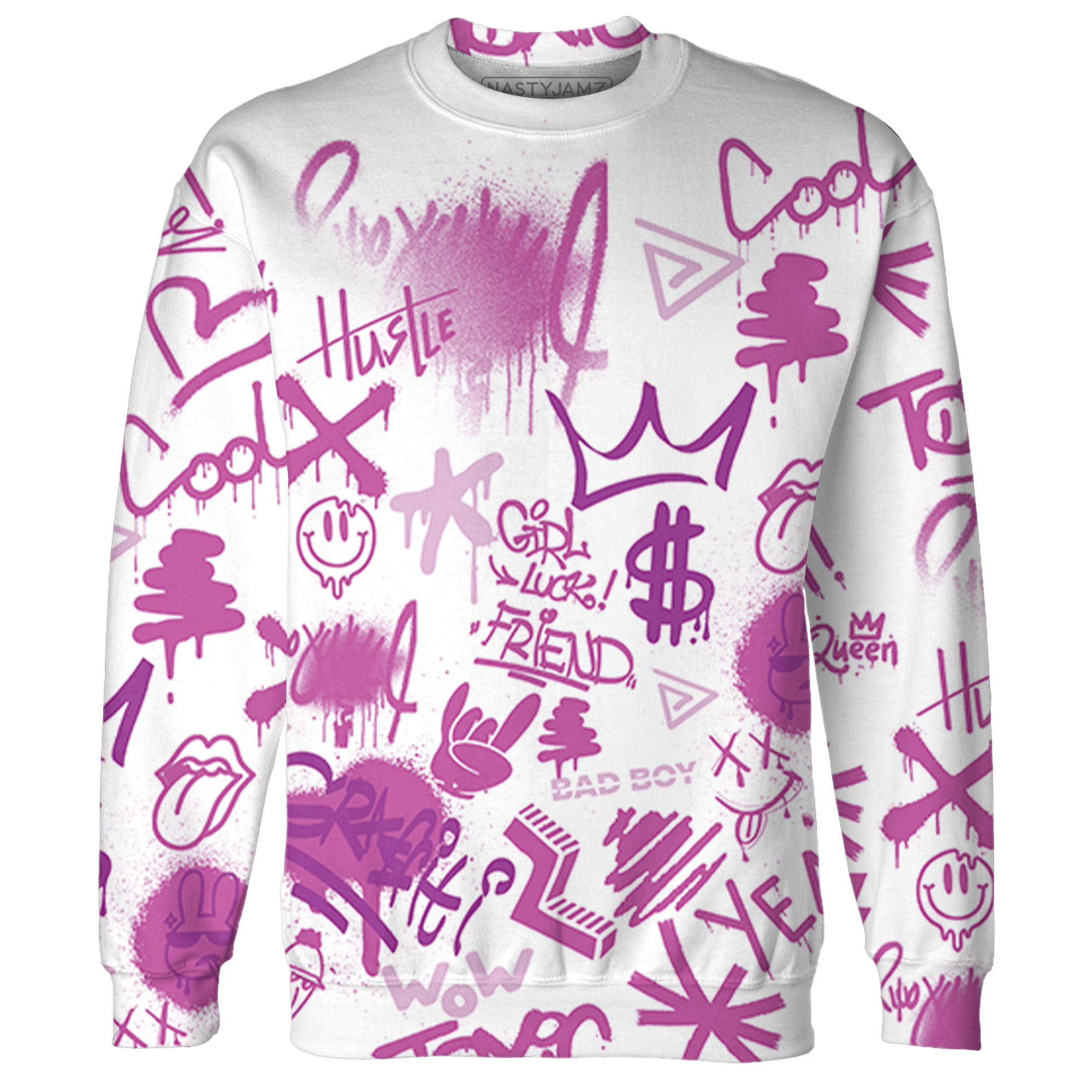 GS Hyper Violet 4s Sweatshirt Match Graffiti King 3D All-Over Print Doodle Style - NastyJamz