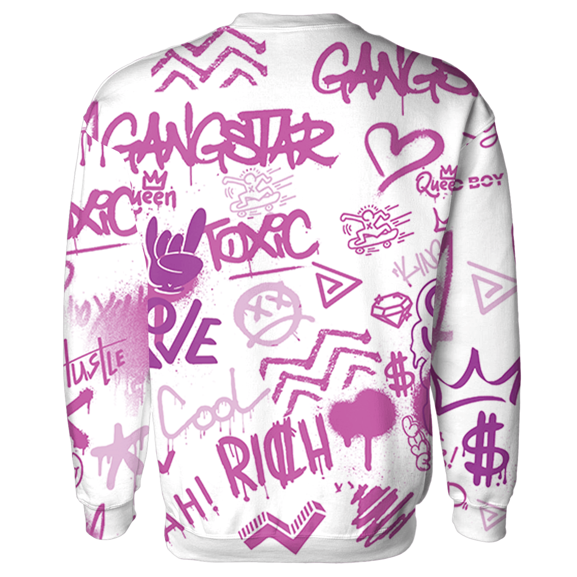 GS Hyper Violet 4s Sweatshirt Match Graffiti King 3D All-Over Print Doodle Style - NastyJamz