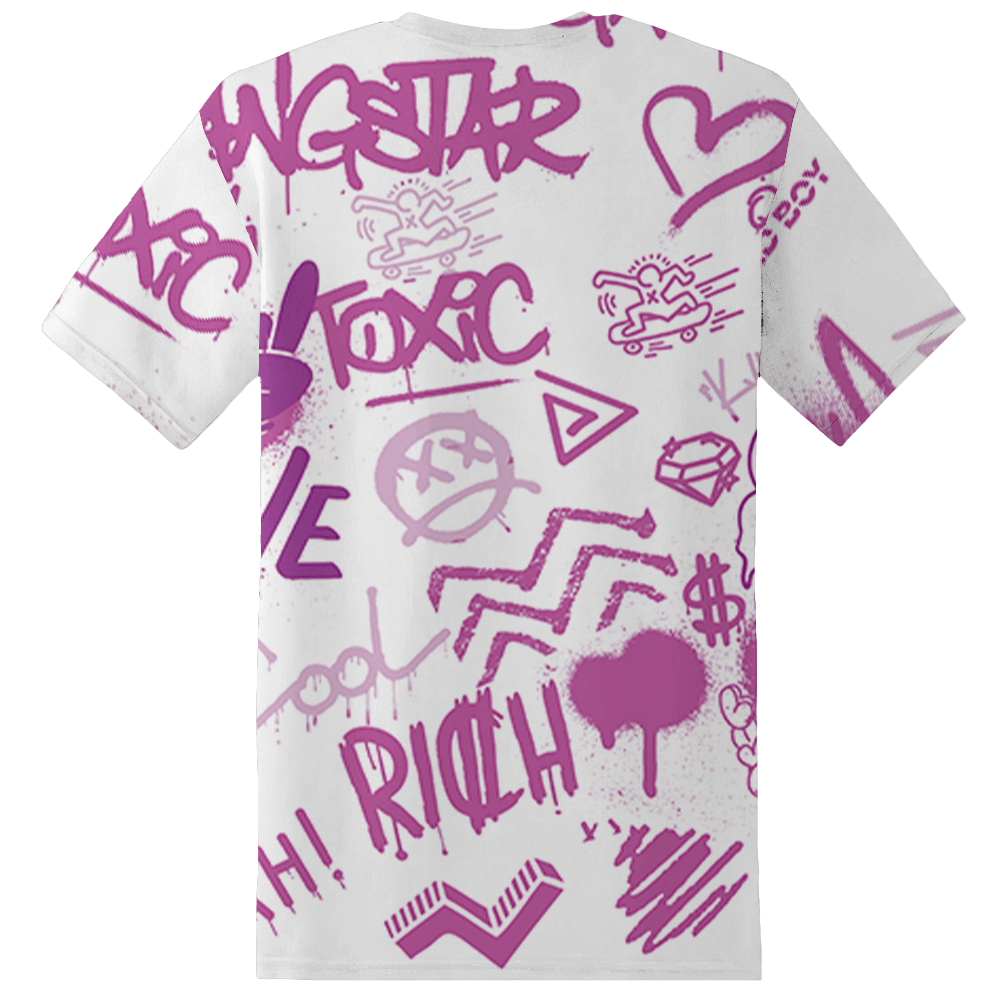 GS Hyper Violet 4s T Shirt Match Graffiti King 3D All-Over Print Doodle Style - NastyJamz