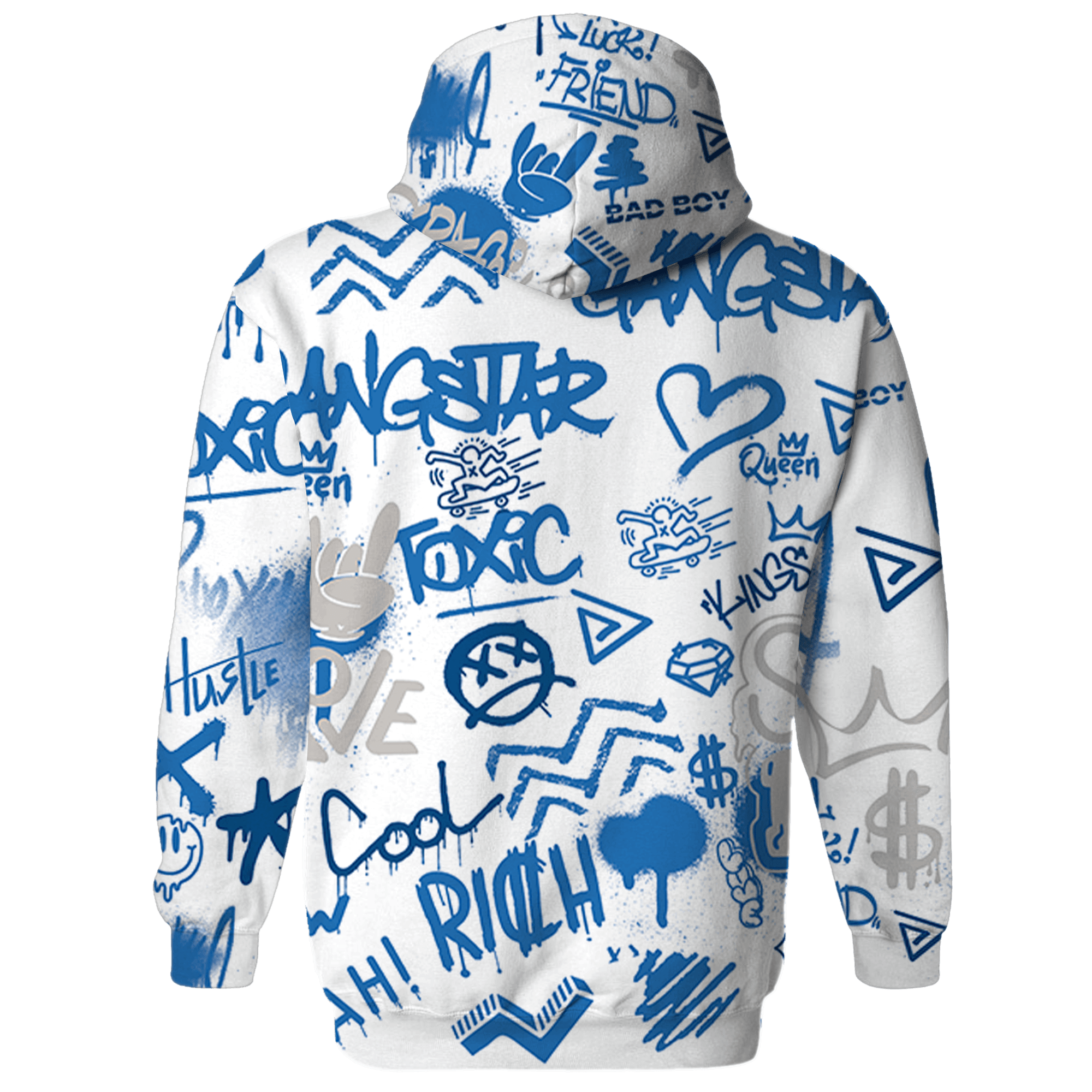 Industrial Blue 4s Sweatshirt Match Graffiti King 3D All-Over Print - NastyJamz