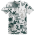 Oxidized Green 4s T Shirt Match Graffiti King 3D All-Over Print Doodle Style - NastyJamz